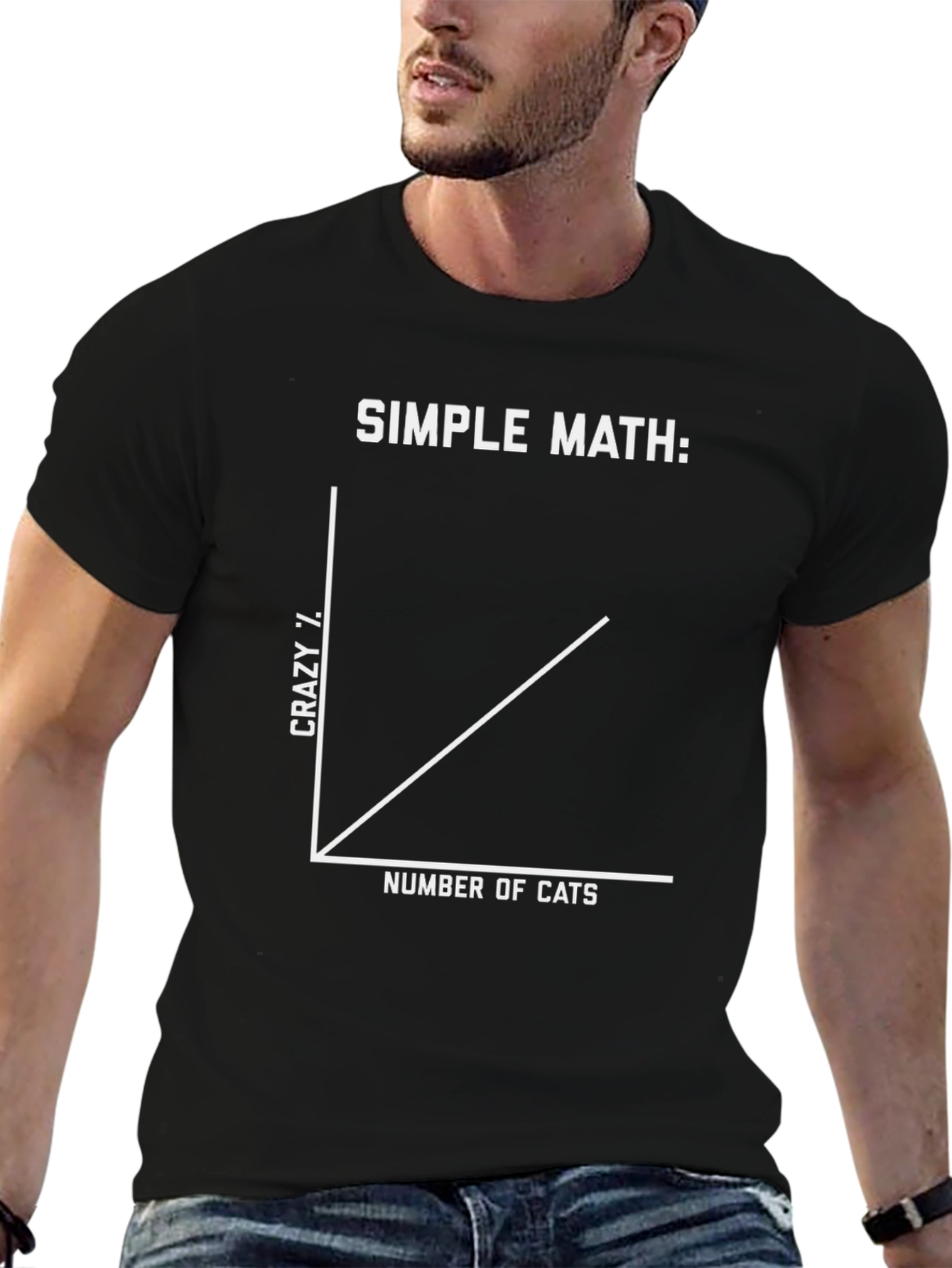 Crazy Cat Person T-Shirt - Simple Math Graph