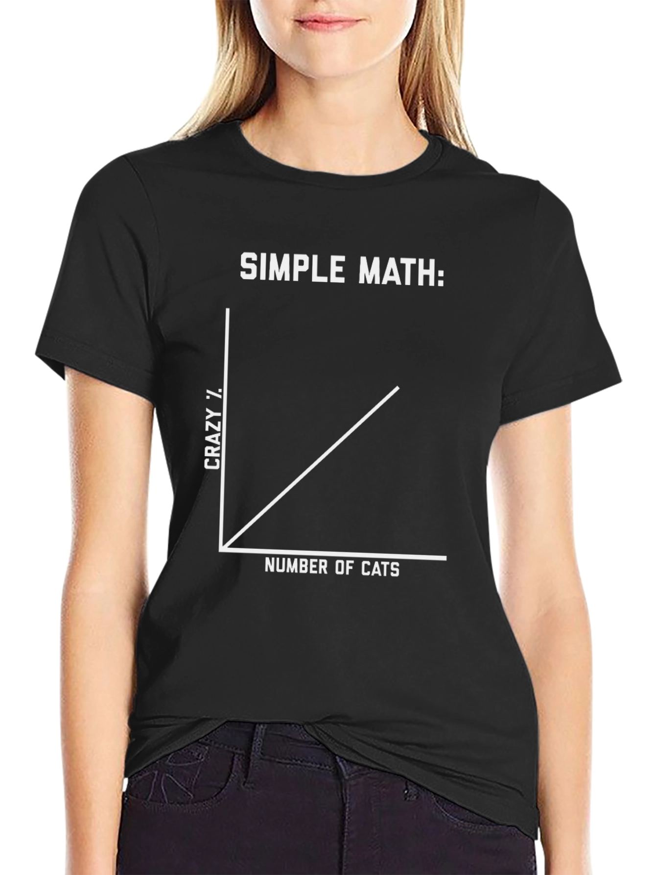 Crazy Cat Person T-Shirt - Simple Math Graph