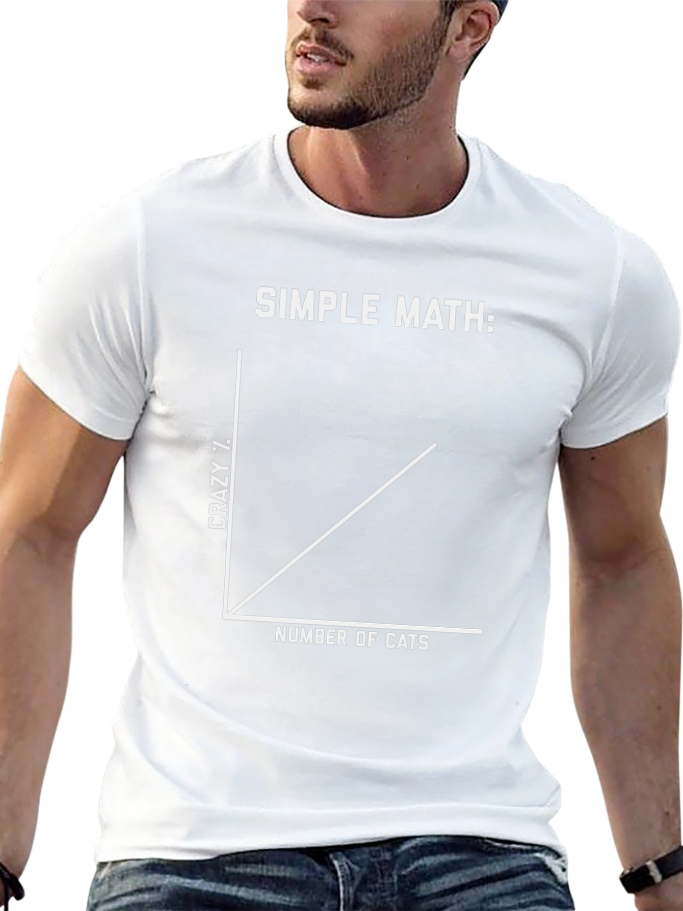 Crazy Cat Person T-Shirt - Simple Math Graph