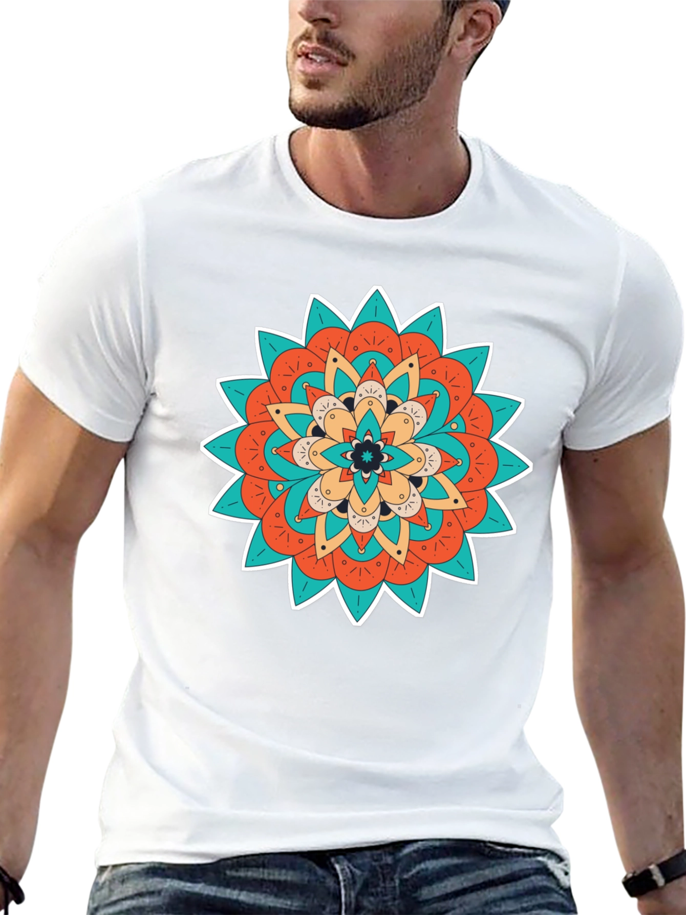 Boho Mandala Graphic Black T-Shirt