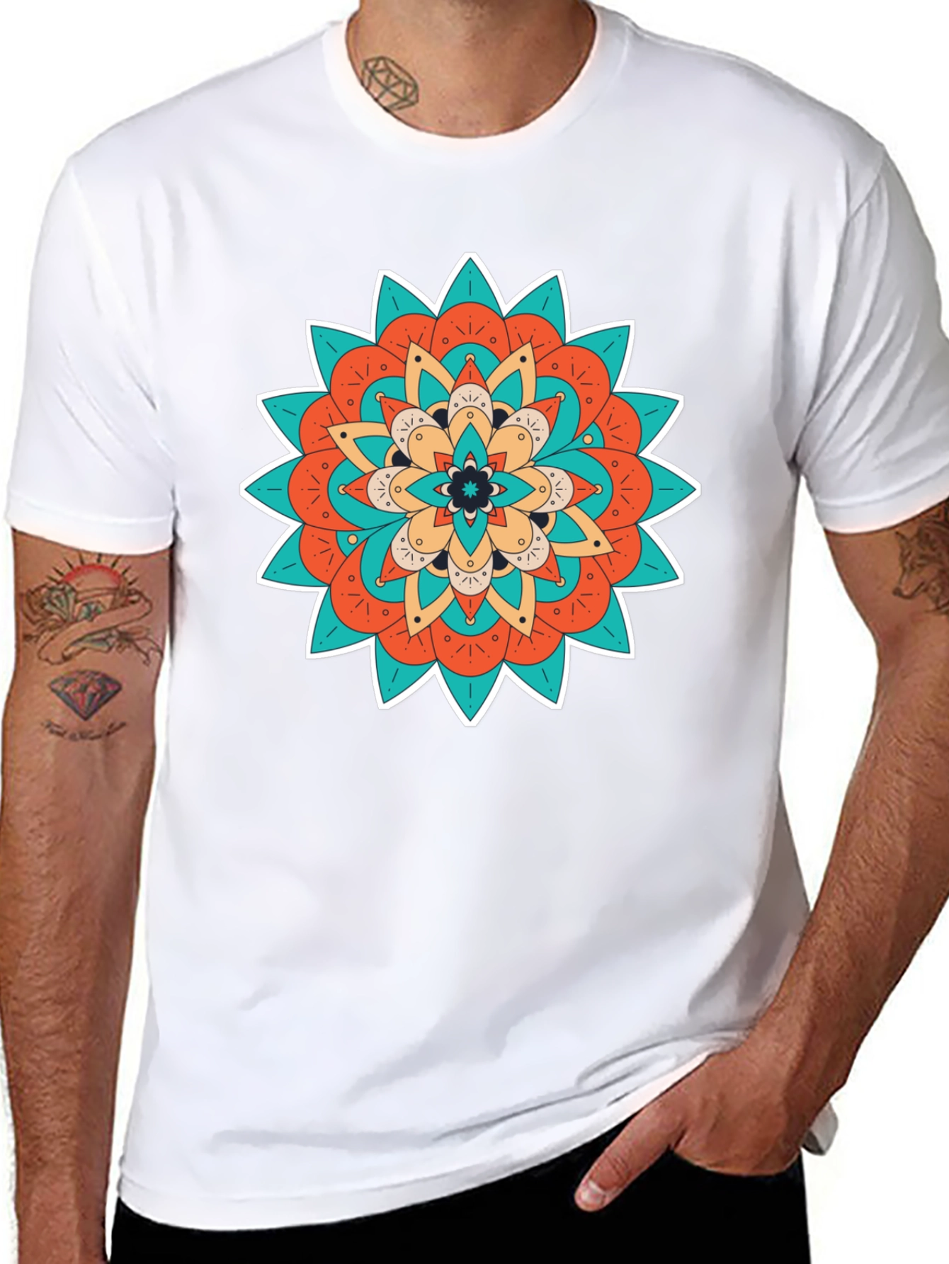Boho Mandala Graphic Black T-Shirt