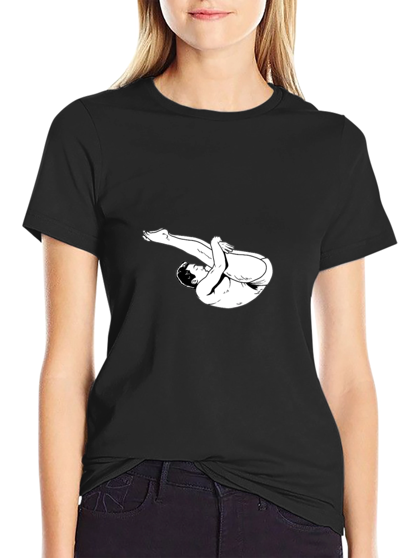 Diver Graphic Tee - Black Cotton T-Shirt