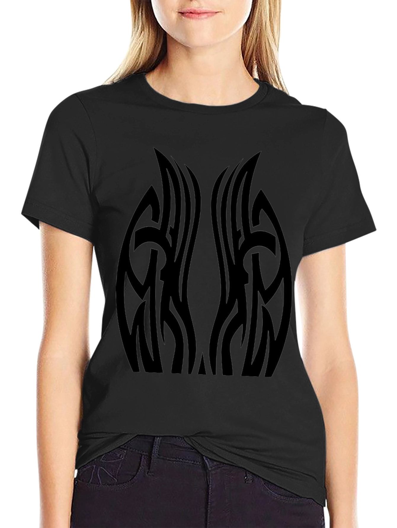 Tribal Tattoo Graphic Black T-Shirt
