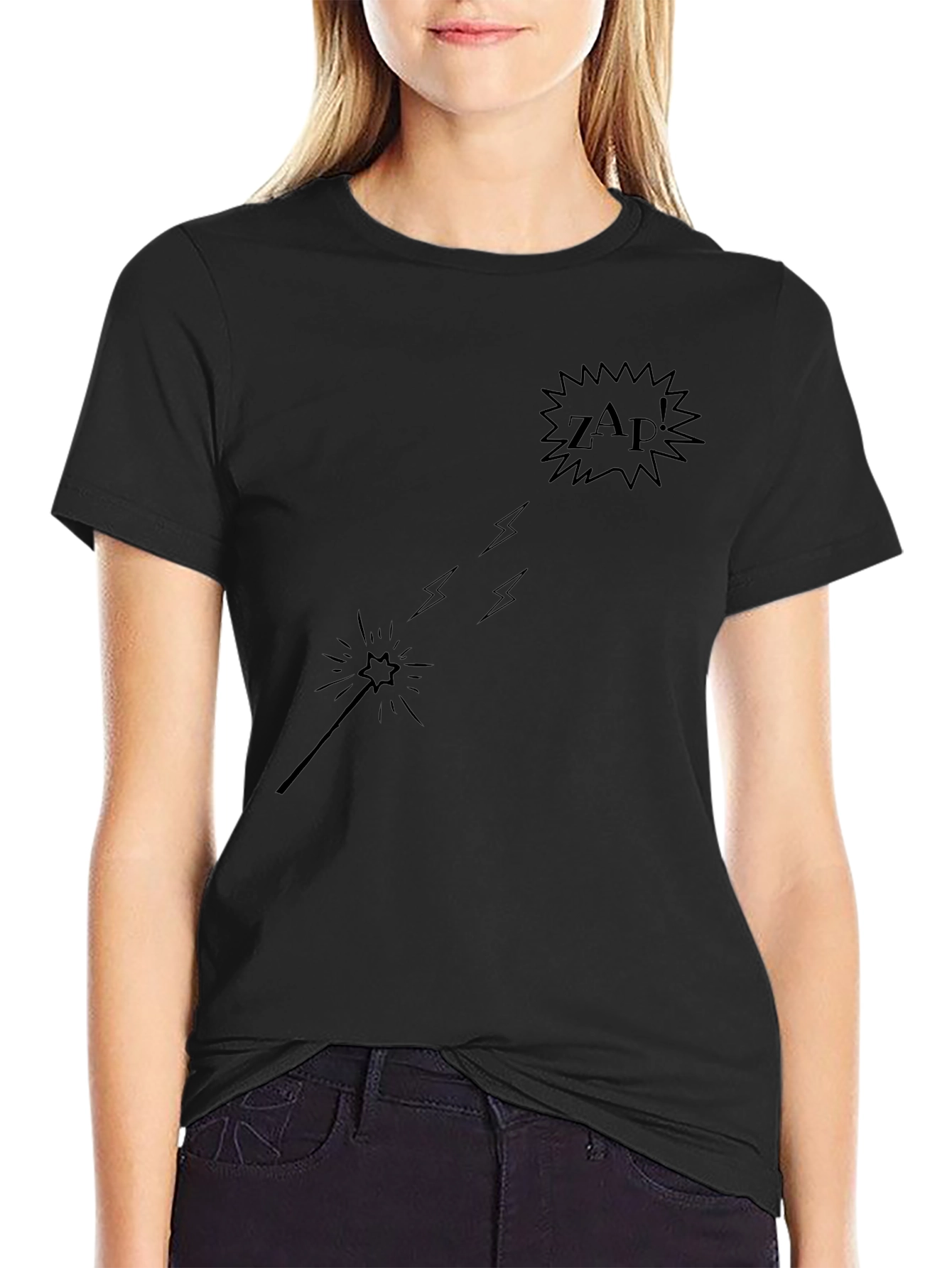 Magic Wand ZAP! Graphic Black Tee