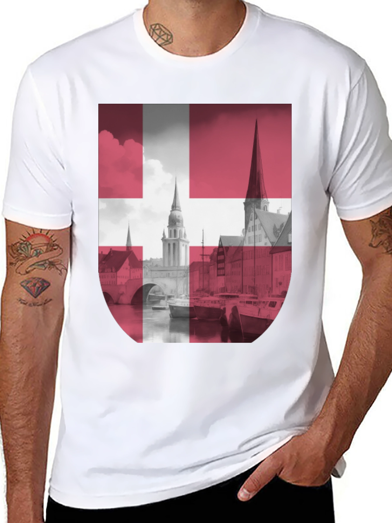 Denmark Flag Graphic T-Shirt