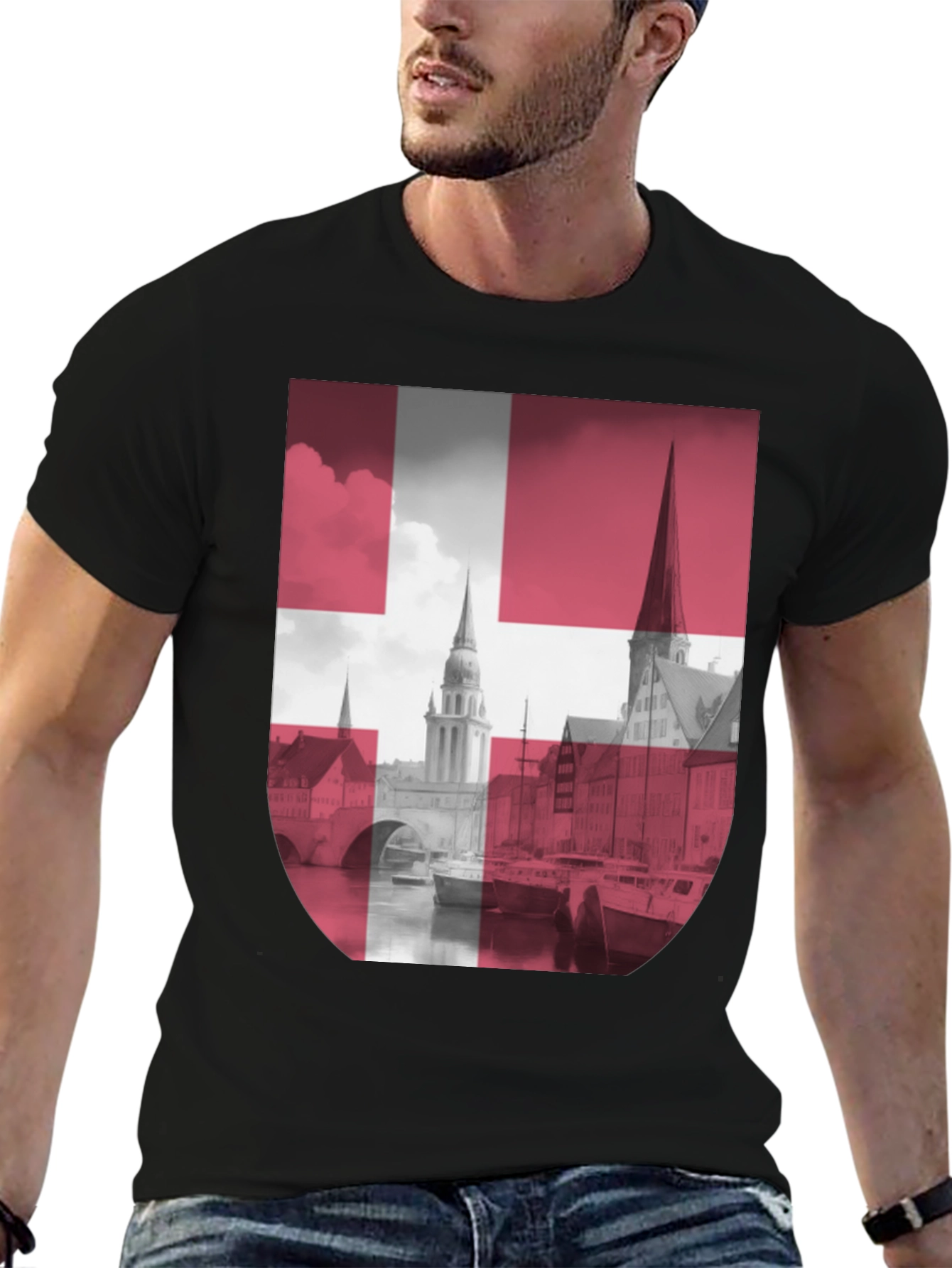 Denmark Flag Graphic T-Shirt