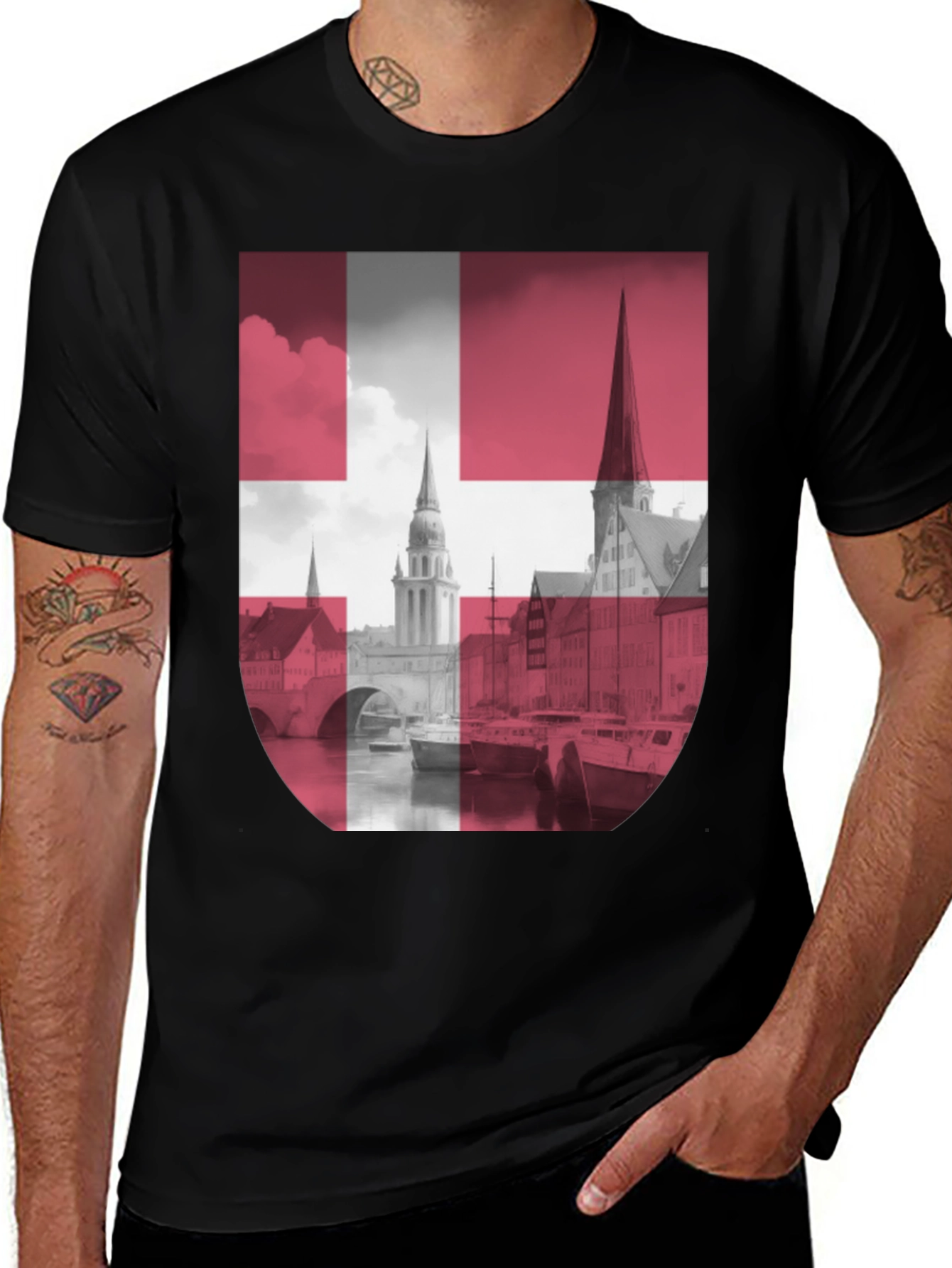 Denmark Flag Graphic T-Shirt