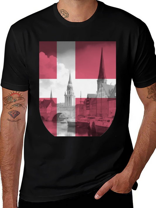 Denmark Flag Graphic T-Shirt