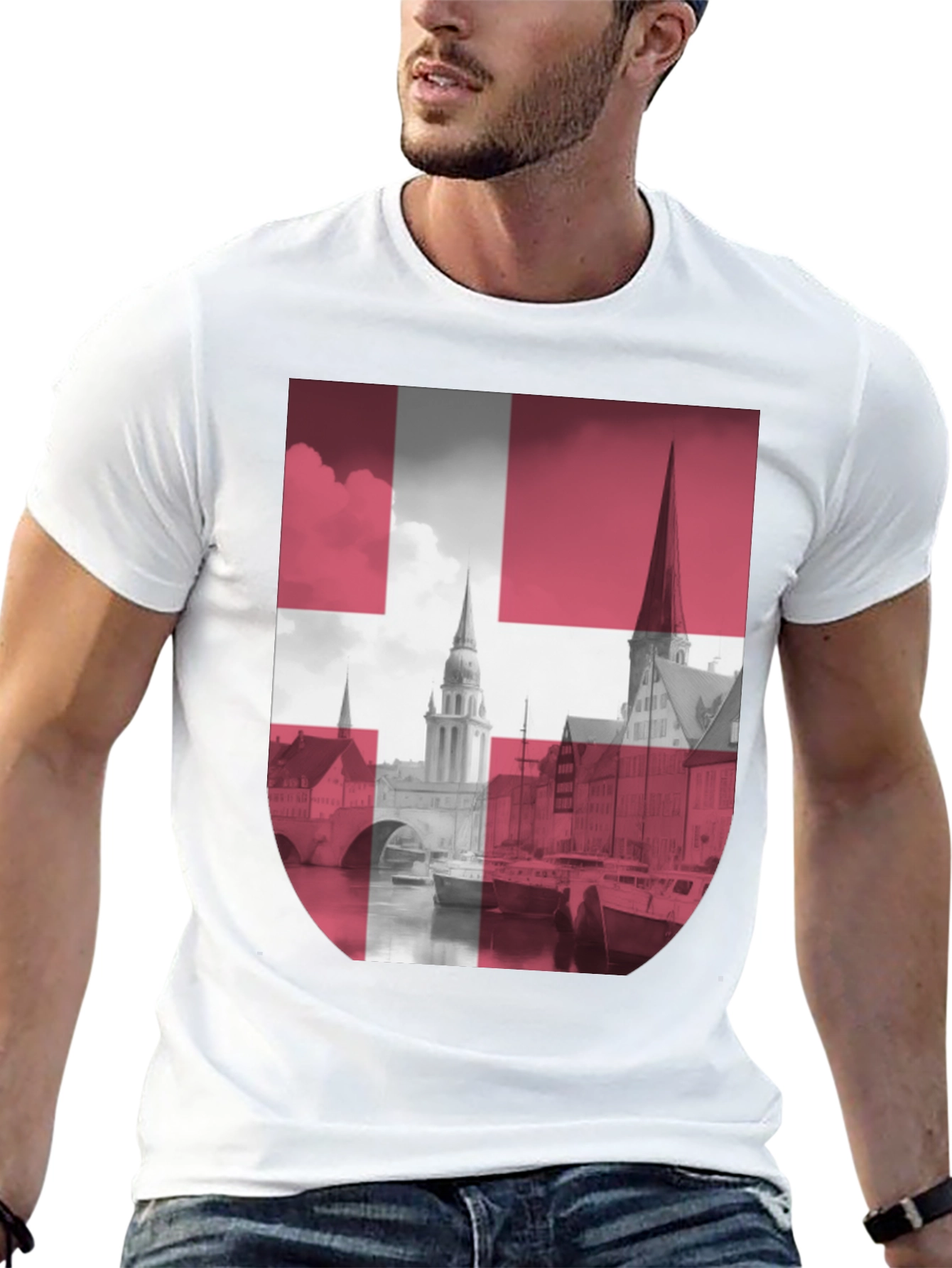 Denmark Flag Graphic T-Shirt