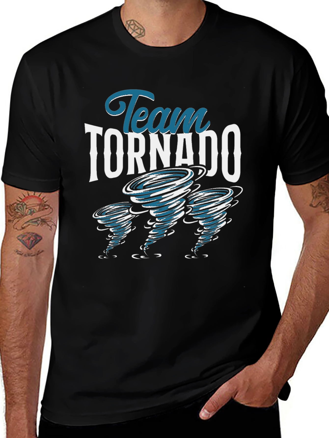 Team Tornado Black Graphic T-Shirt