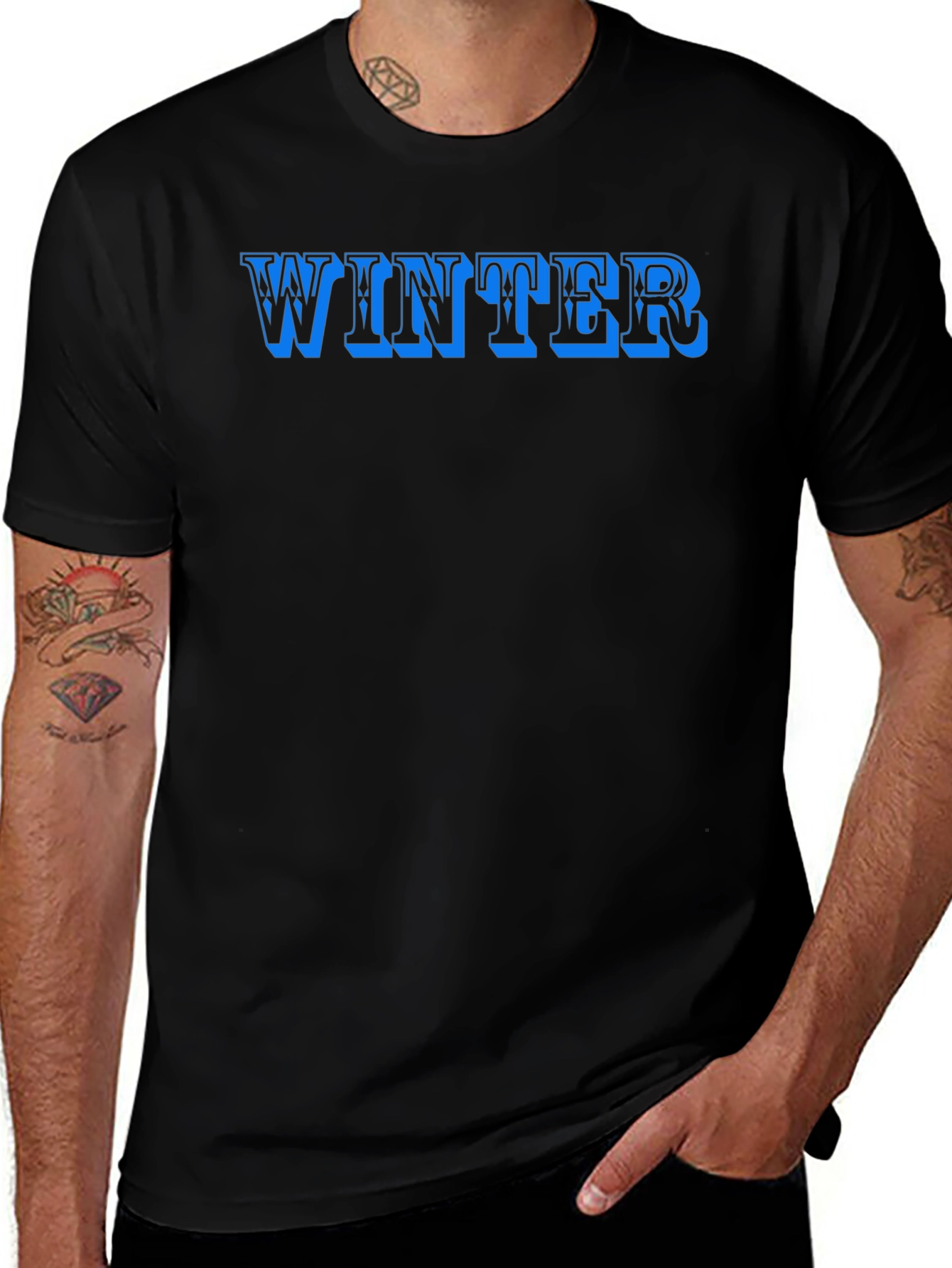 Winter Graphic Black T-Shirt