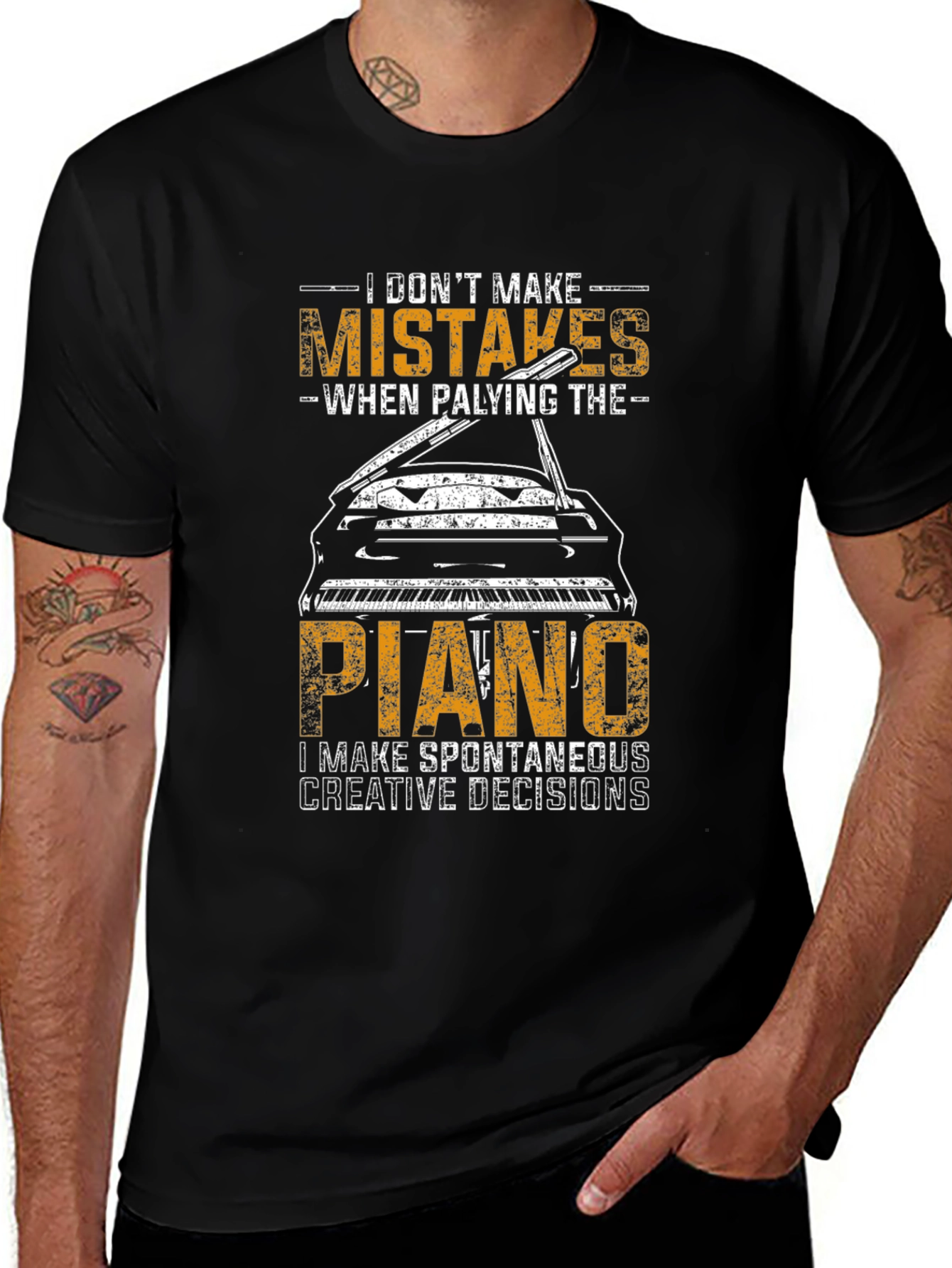 Funny Piano Player T-Shirt - I Dont Make Mistakes