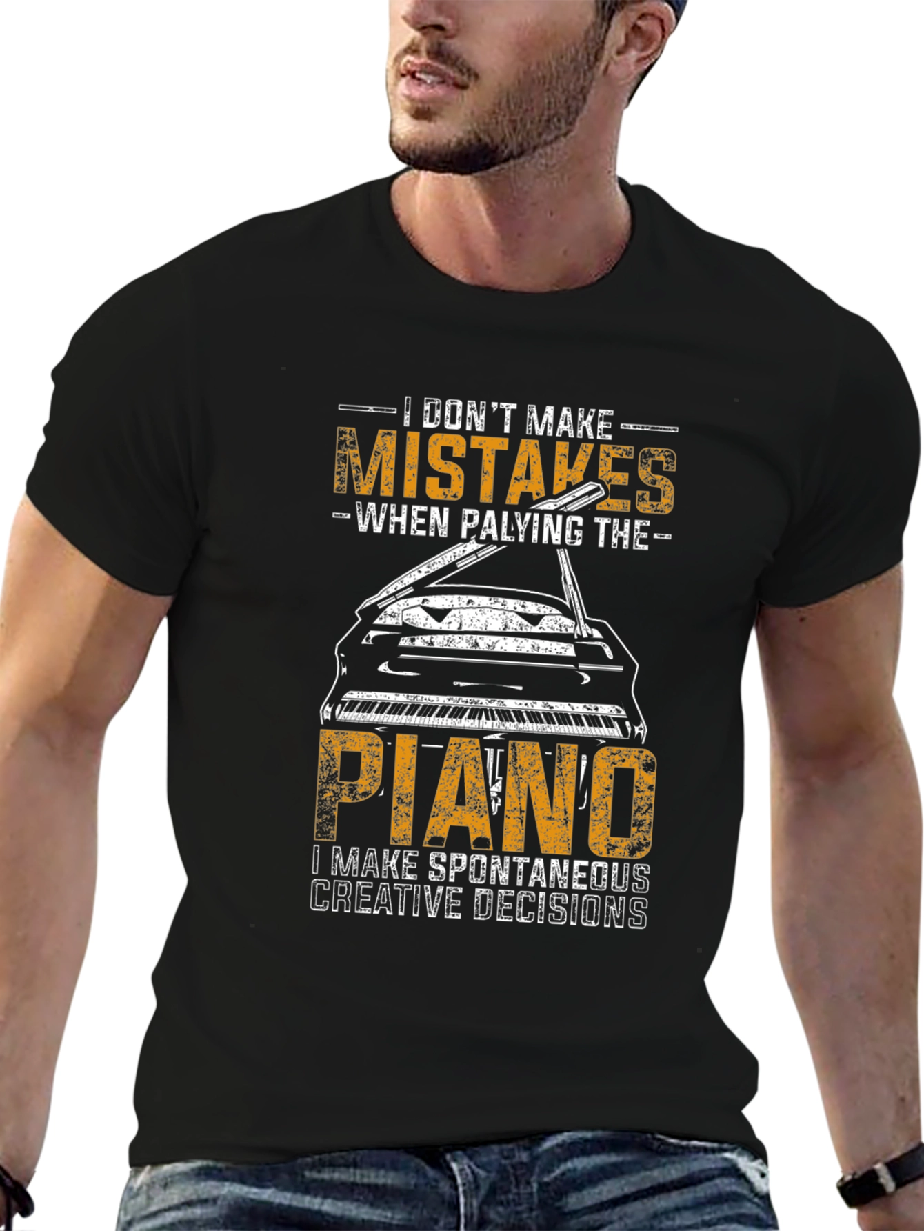 Funny Piano Player T-Shirt - I Dont Make Mistakes