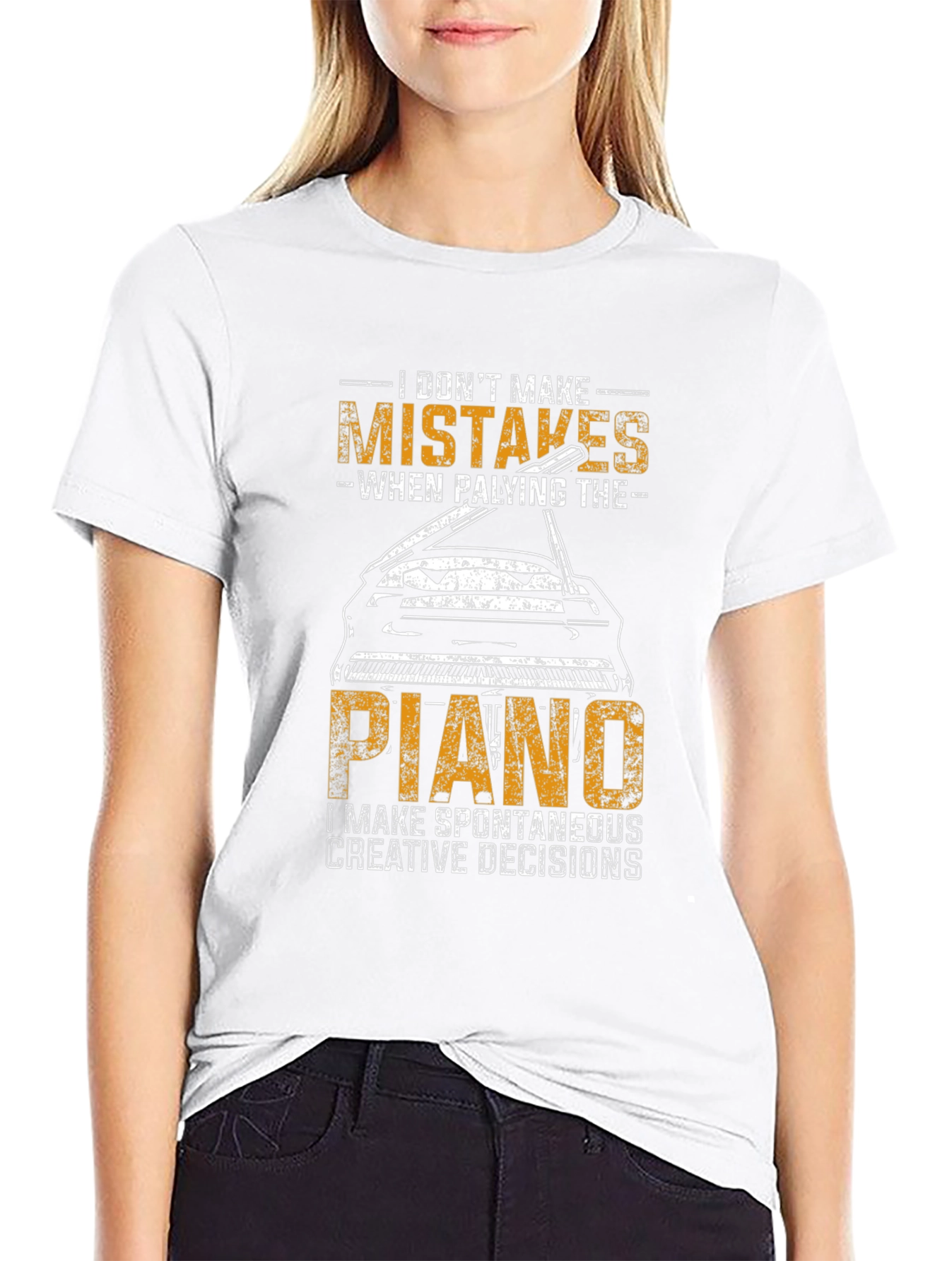 Funny Piano Player T-Shirt - I Dont Make Mistakes