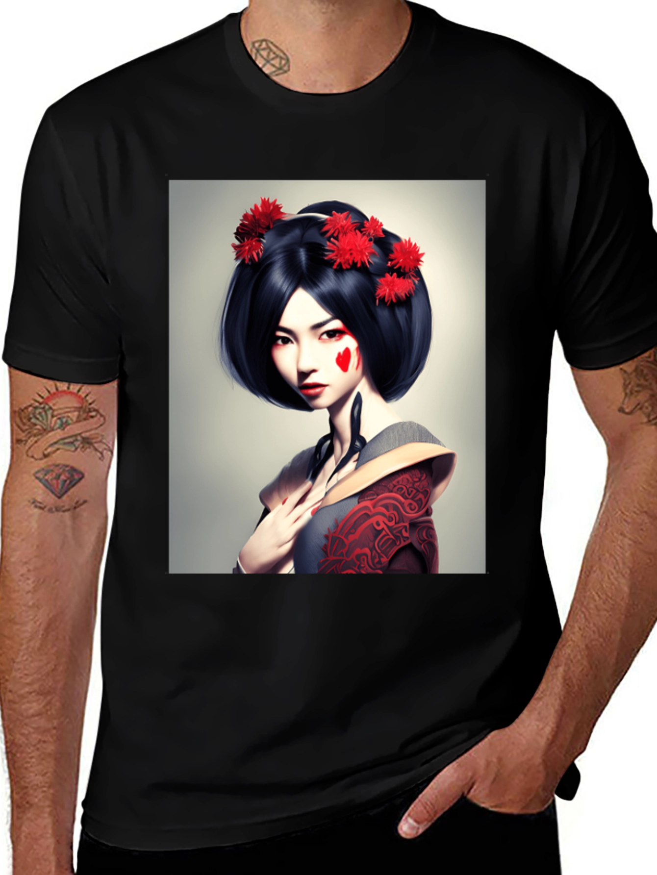 Geisha Graphic Tee - Unique Art T-Shirt