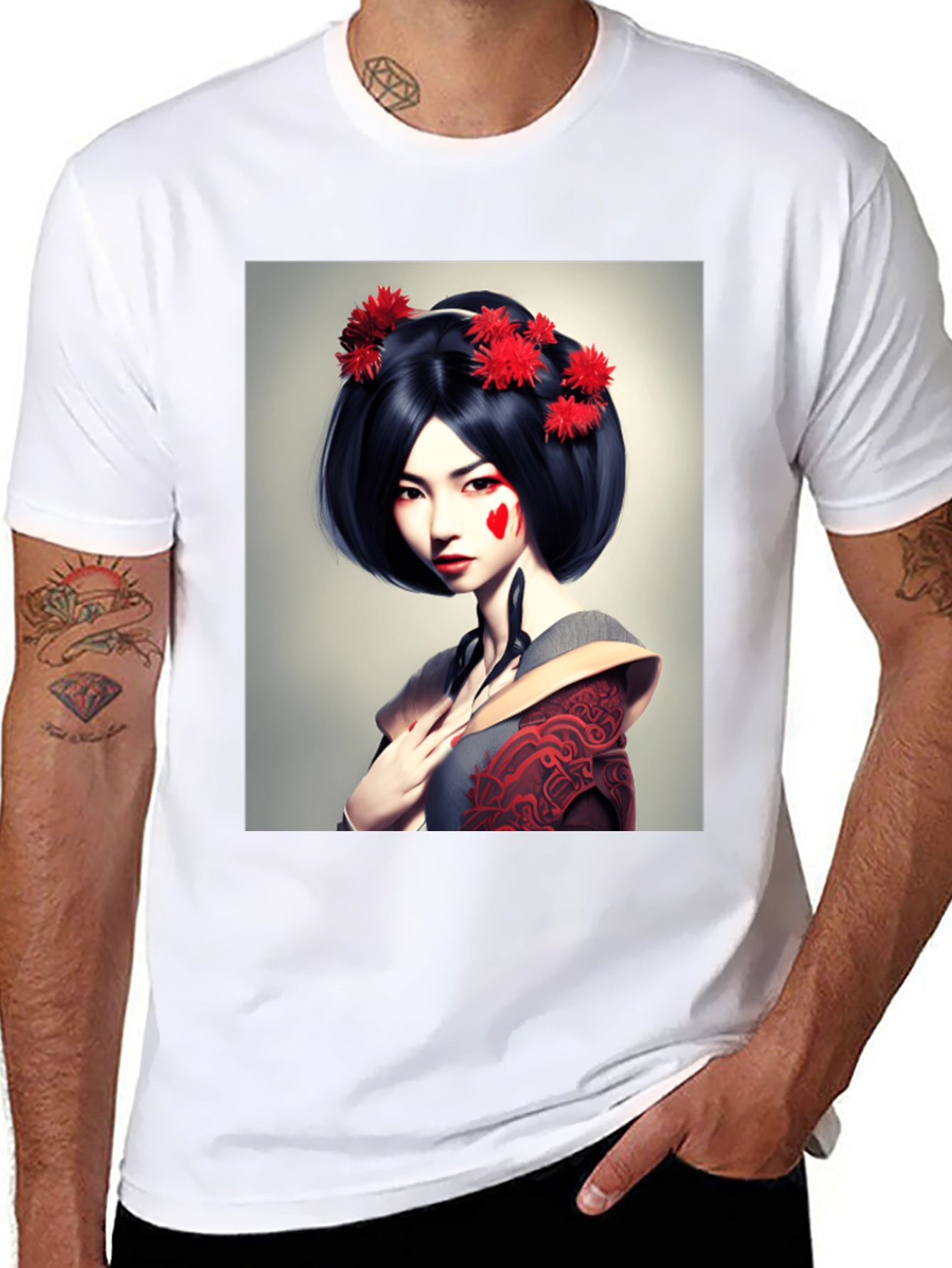 Geisha Graphic Tee - Unique Art T-Shirt