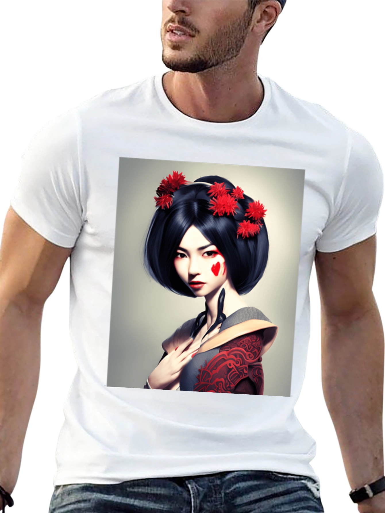 Geisha Graphic Tee - Unique Art T-Shirt