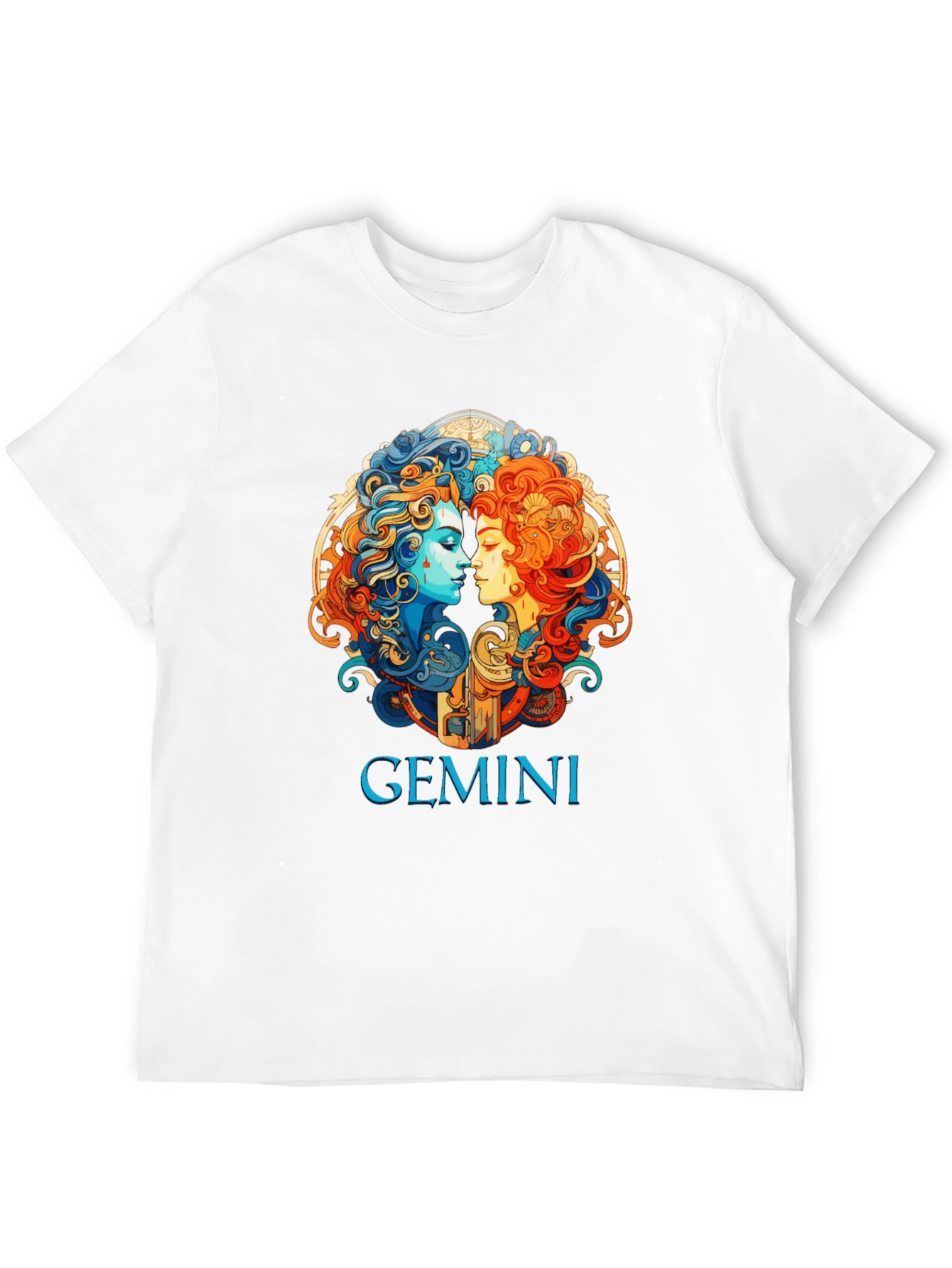 Gemini Zodiac Graphic T-Shirt - Black