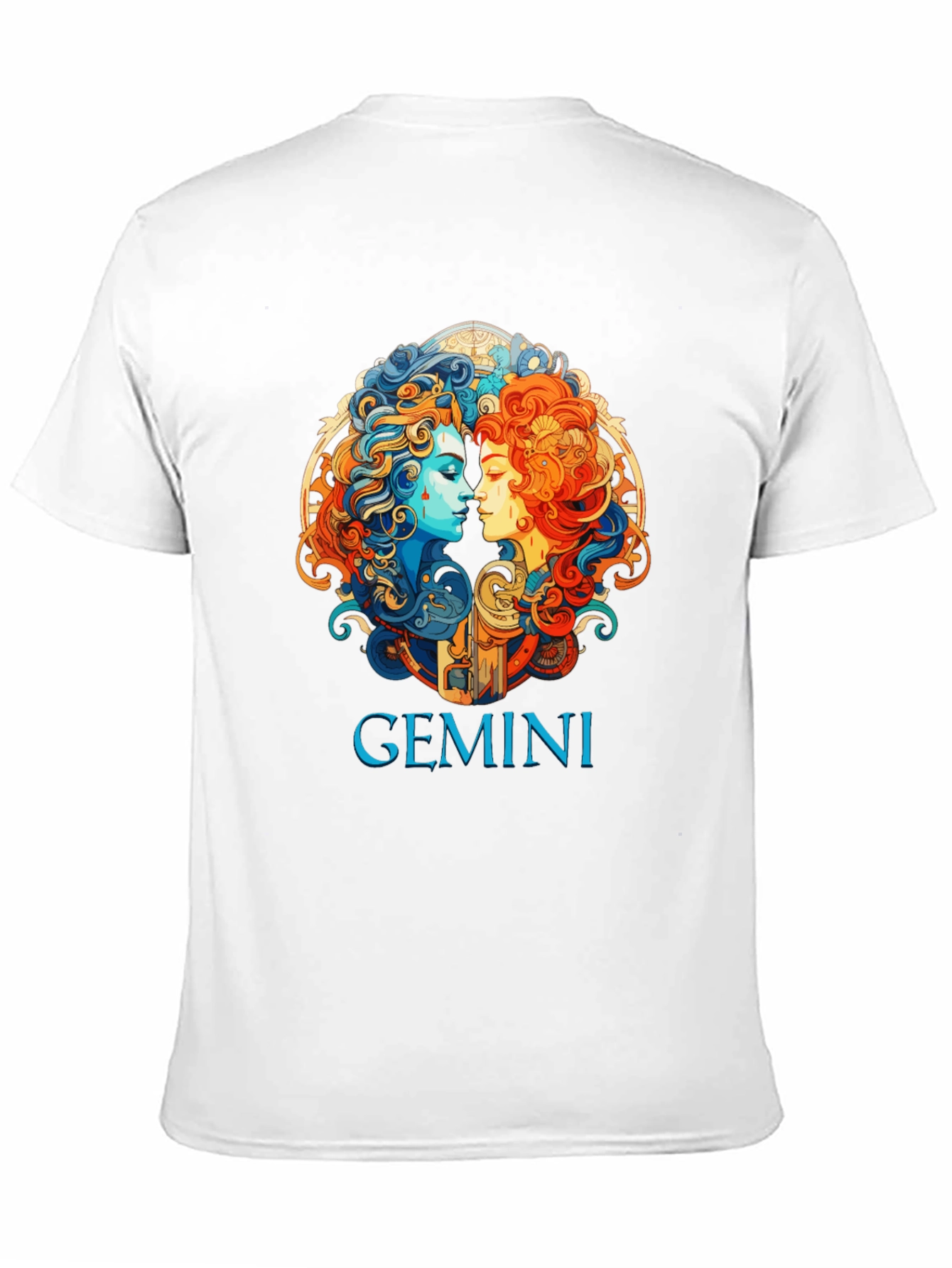 Gemini Zodiac Graphic T-Shirt - Black