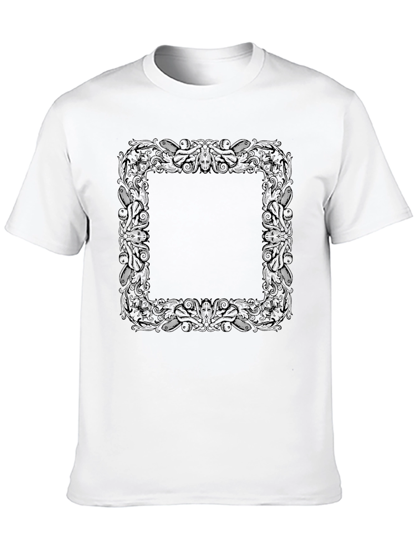 Ornate Square Graphic Tee - Classic Black