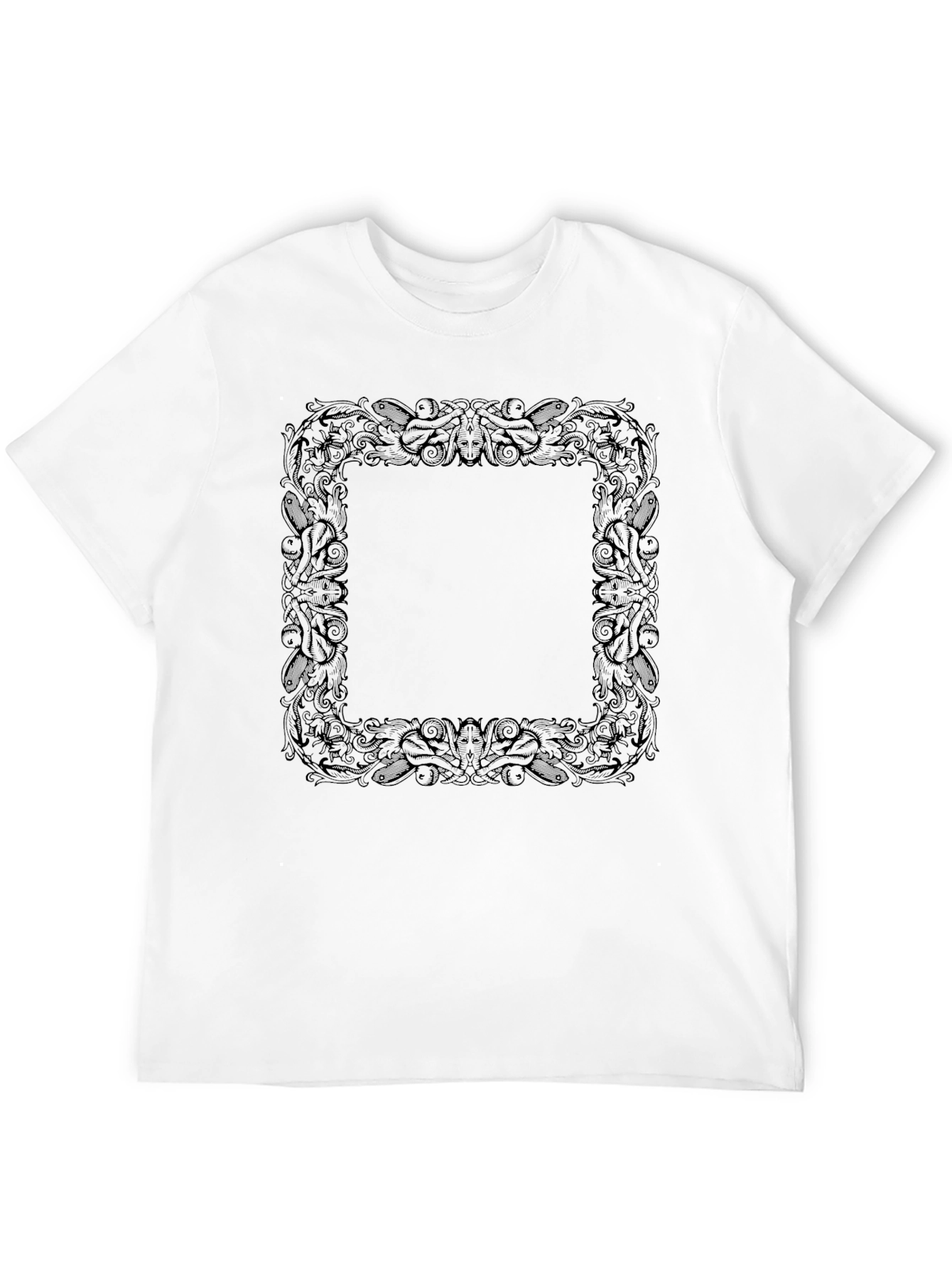 Ornate Square Graphic Tee - Classic Black