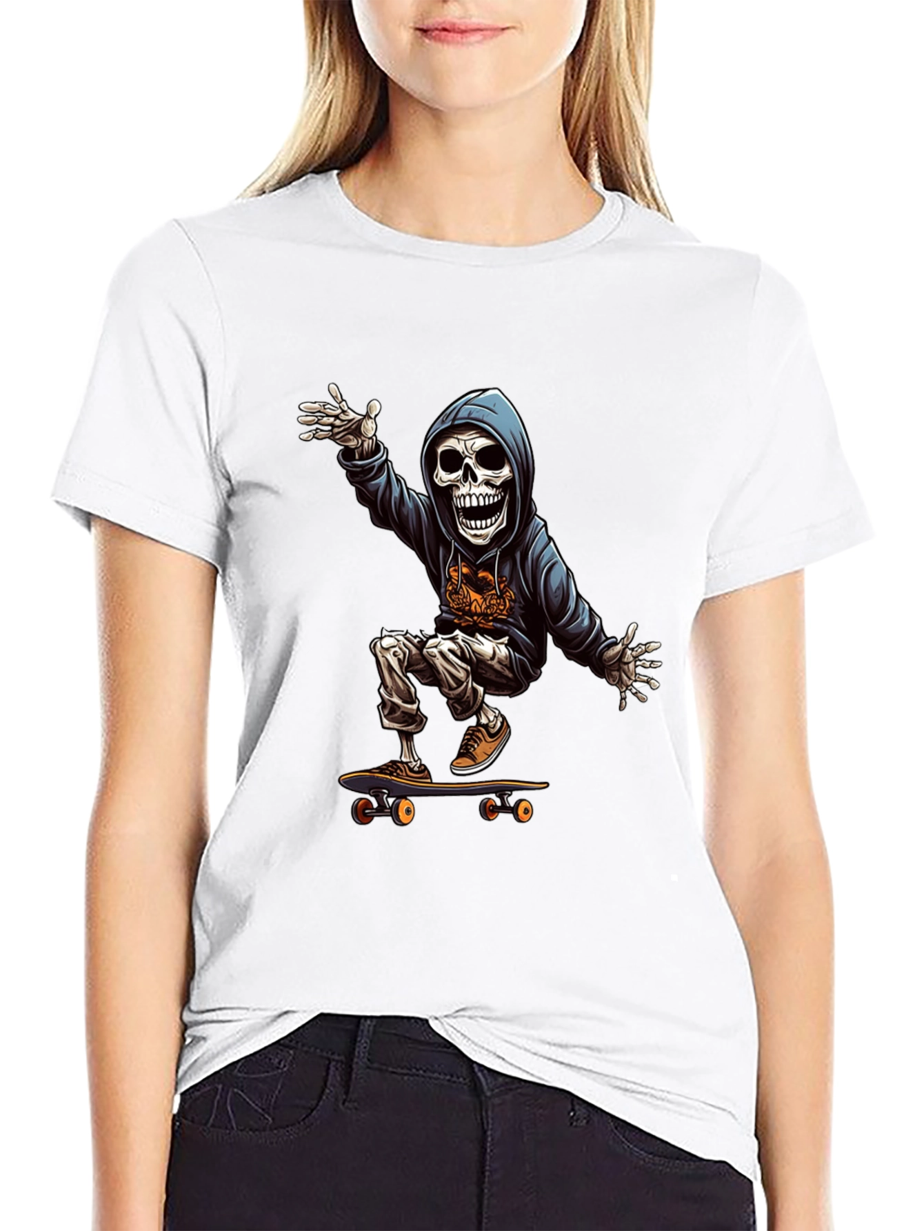 Skateboard Skeleton Graphic Tee