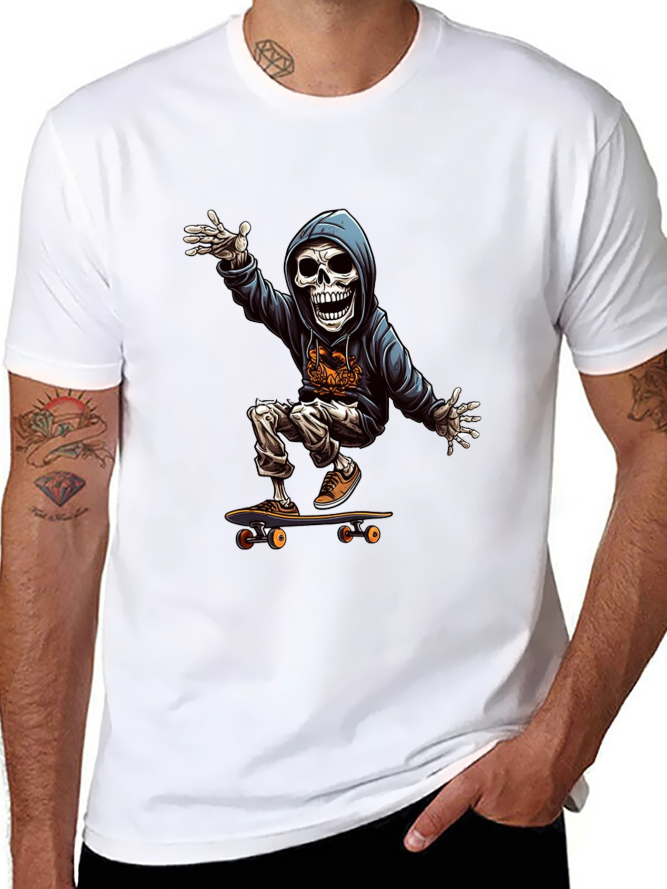 Skateboard Skeleton Graphic Tee