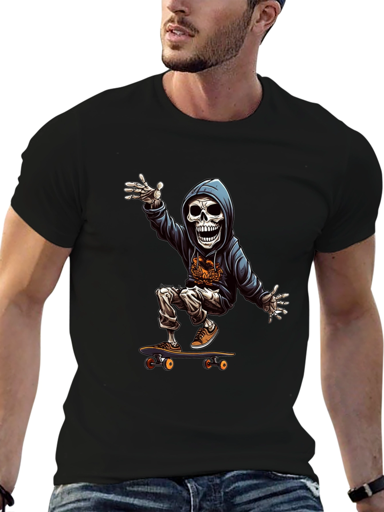 Skateboard Skeleton Graphic Tee