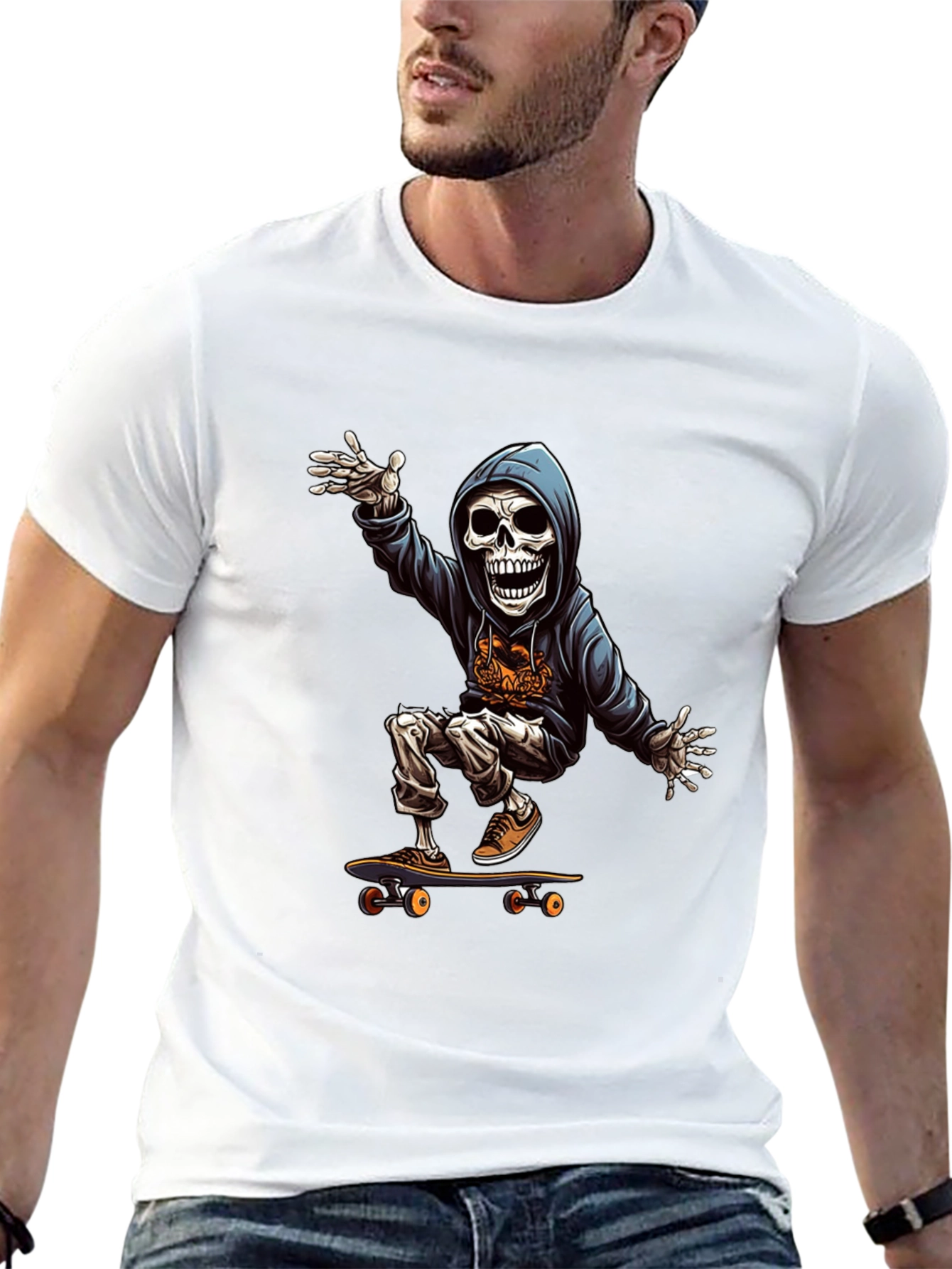 Skateboard Skeleton Graphic Tee