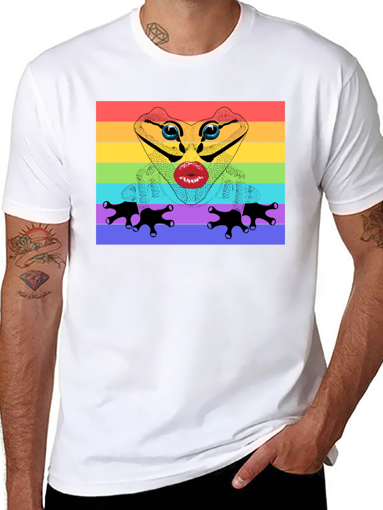 Rainbow Frog Lips T-Shirt - Pride Apparel