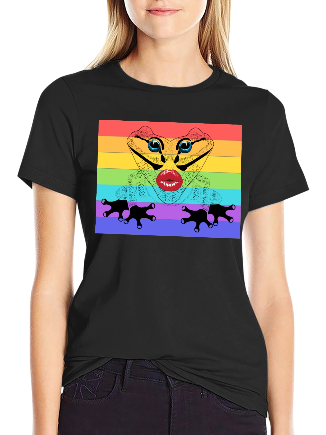 Rainbow Frog Lips T-Shirt - Pride Apparel