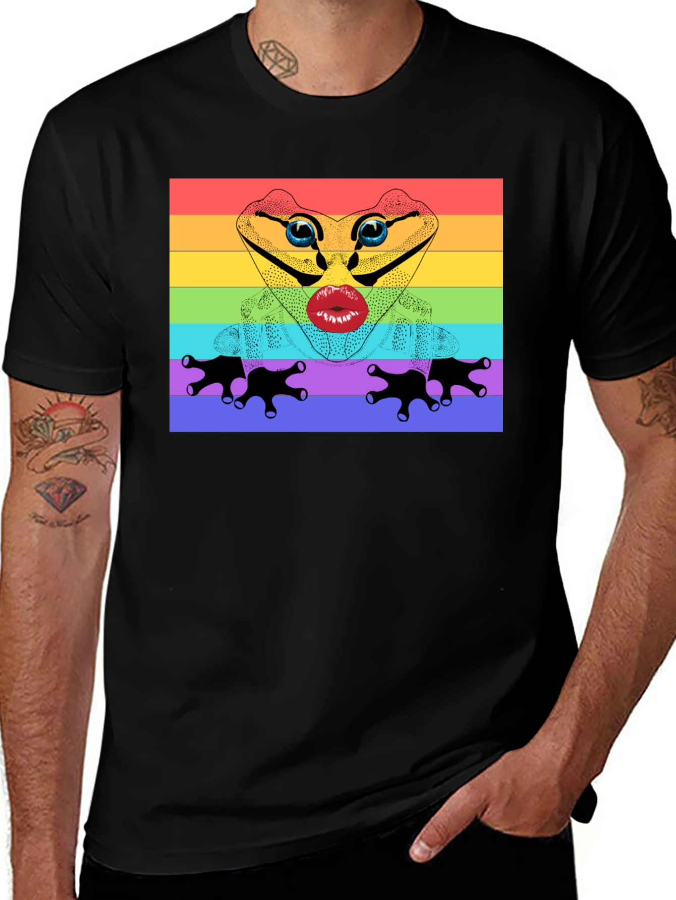 Rainbow Frog Lips T-Shirt - Pride Apparel