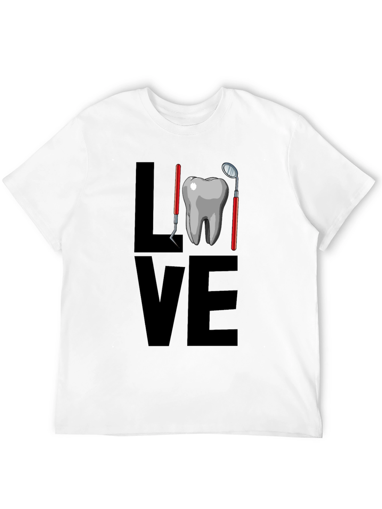 Dental Love Graphic Tee - Black Cotton T-Shirt