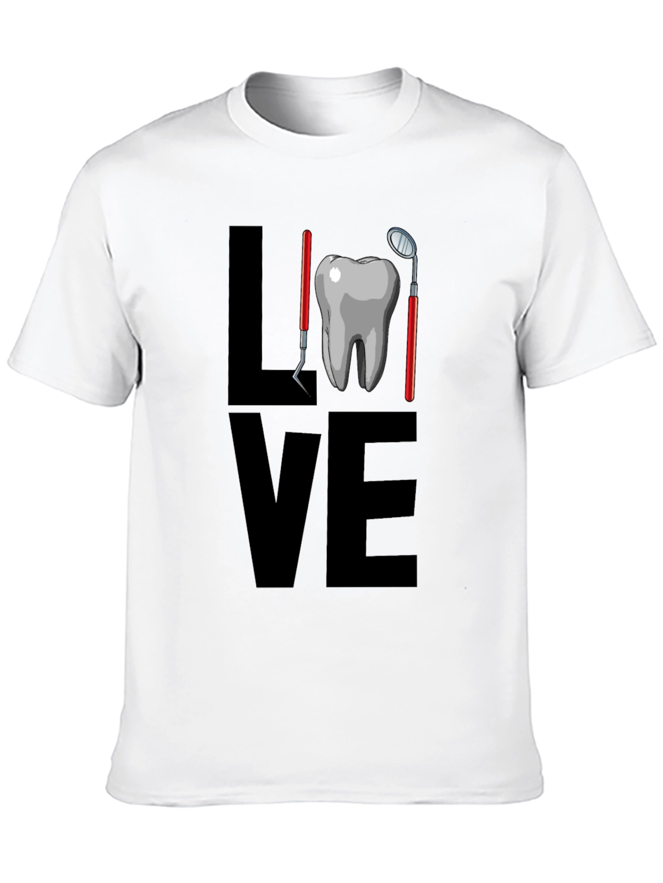 Dental Love Graphic Tee - Black Cotton T-Shirt