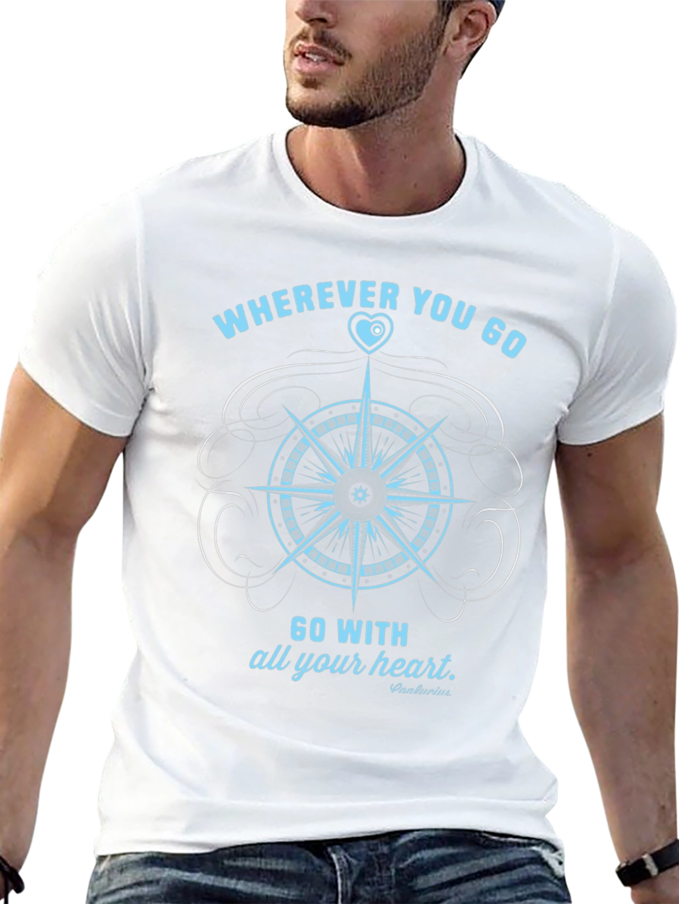 Compass Heart Graphic T-Shirt - Travel Inspiration