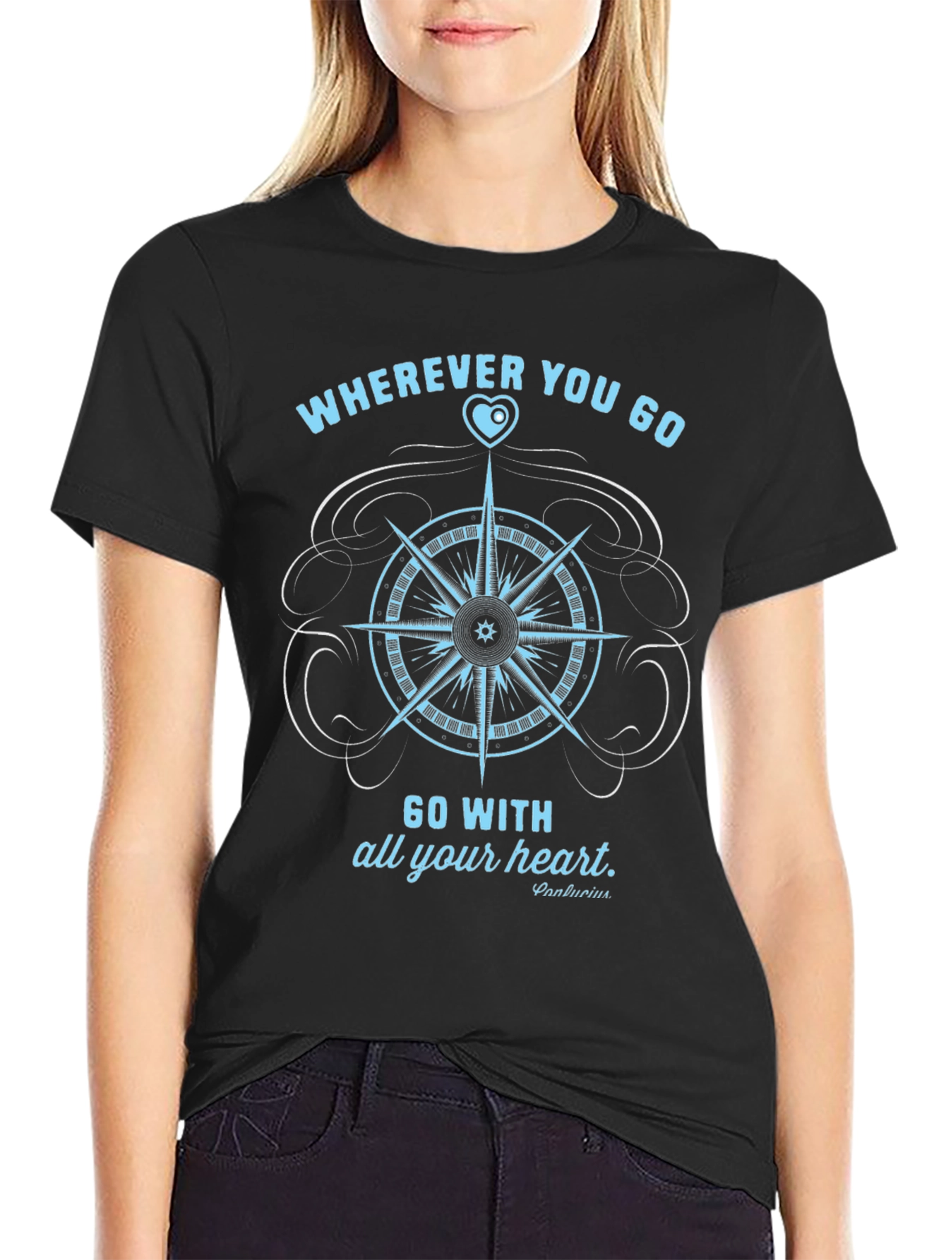 Compass Heart Graphic T-Shirt - Travel Inspiration