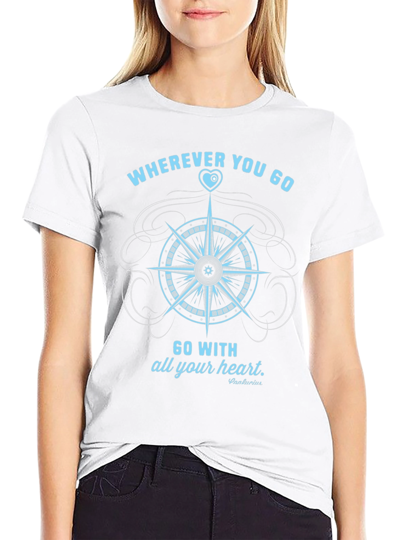 Compass Heart Graphic T-Shirt - Travel Inspiration