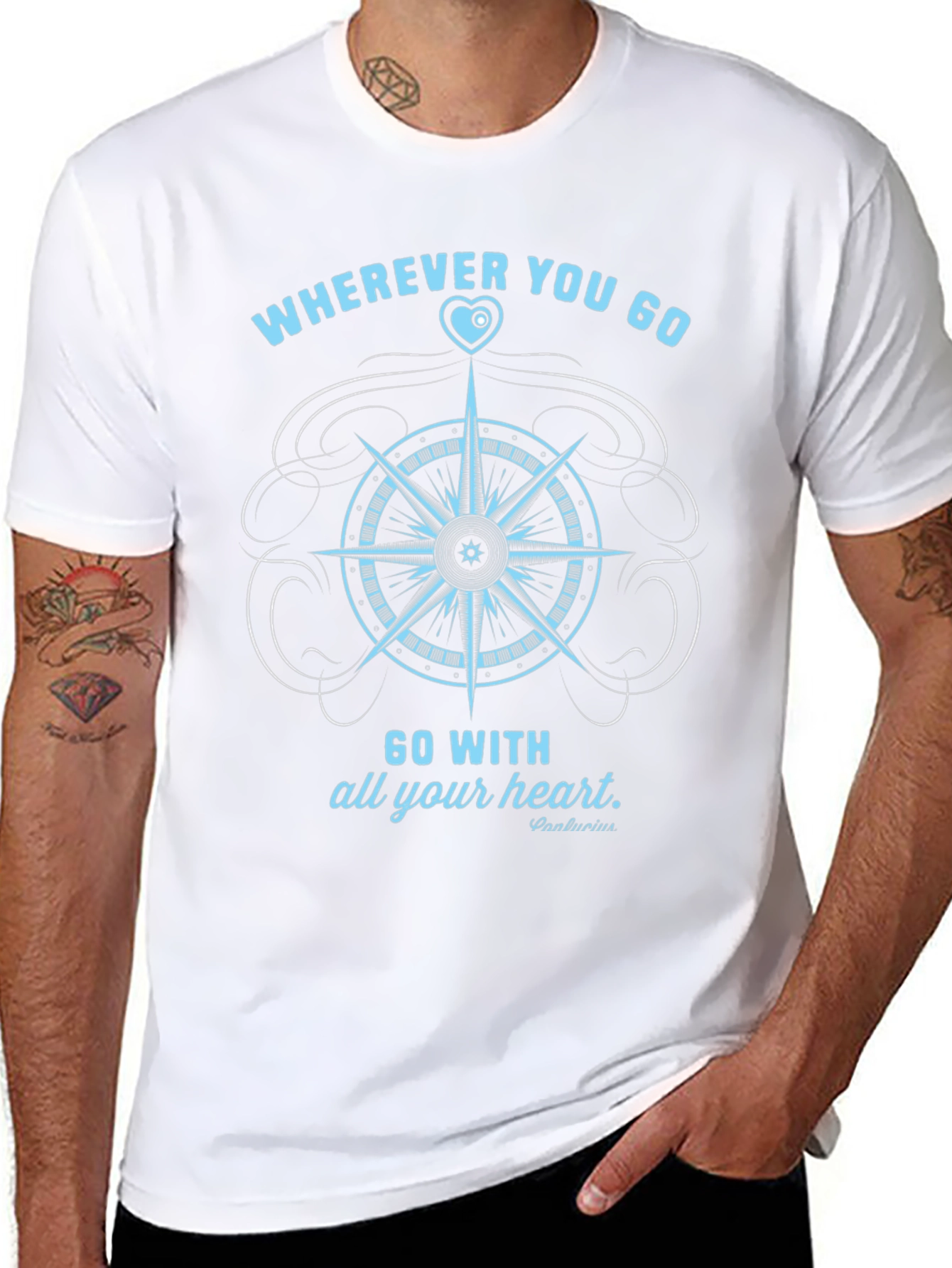Compass Heart Graphic T-Shirt - Travel Inspiration