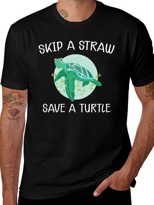 Skip a Straw Save a Turtle T-Shirt