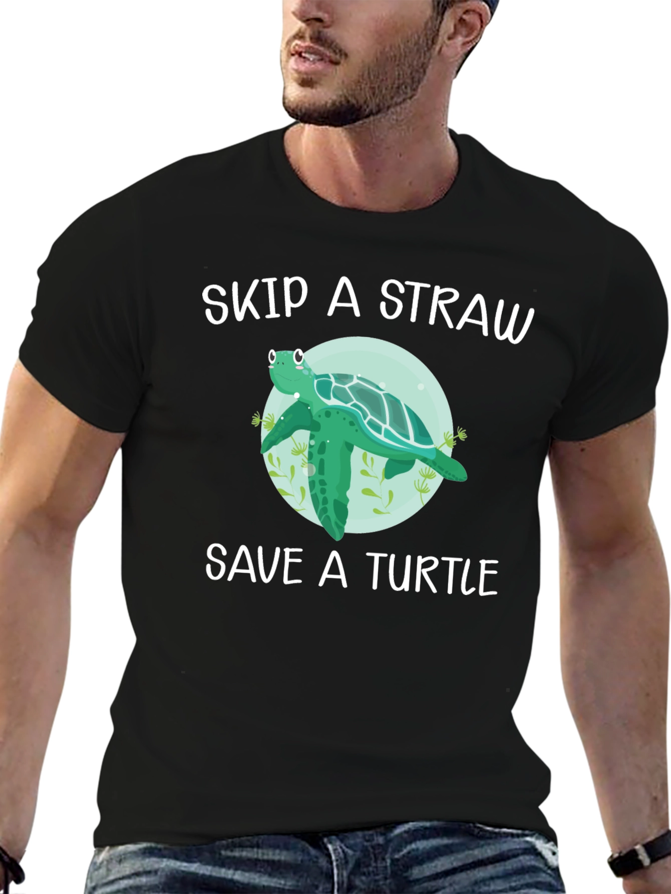 Skip a Straw Save a Turtle T-Shirt