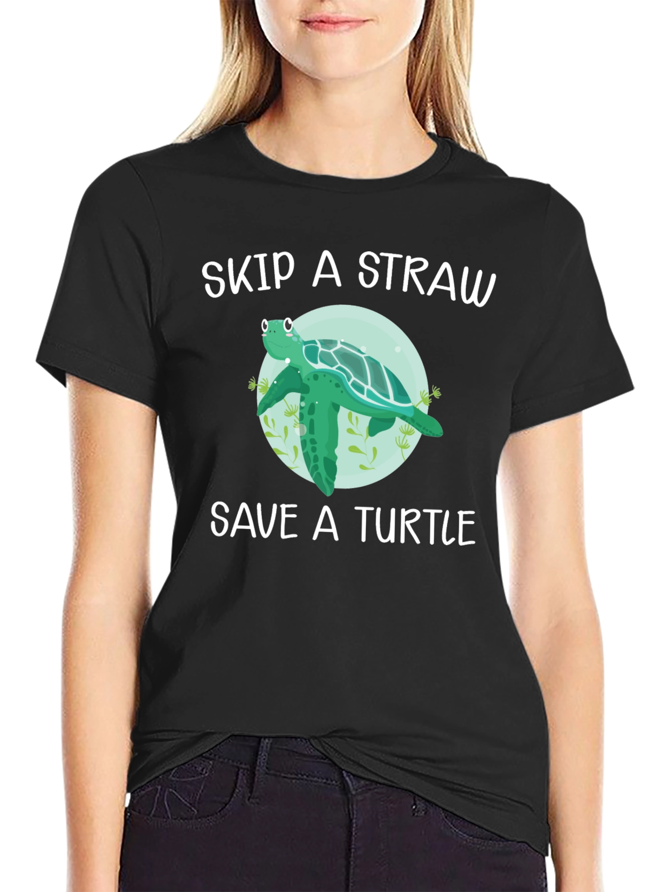 Skip a Straw Save a Turtle T-Shirt