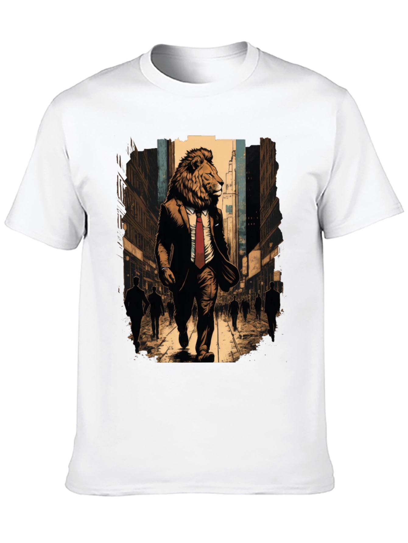 Lion in Suit Graphic Tee - Urban Style