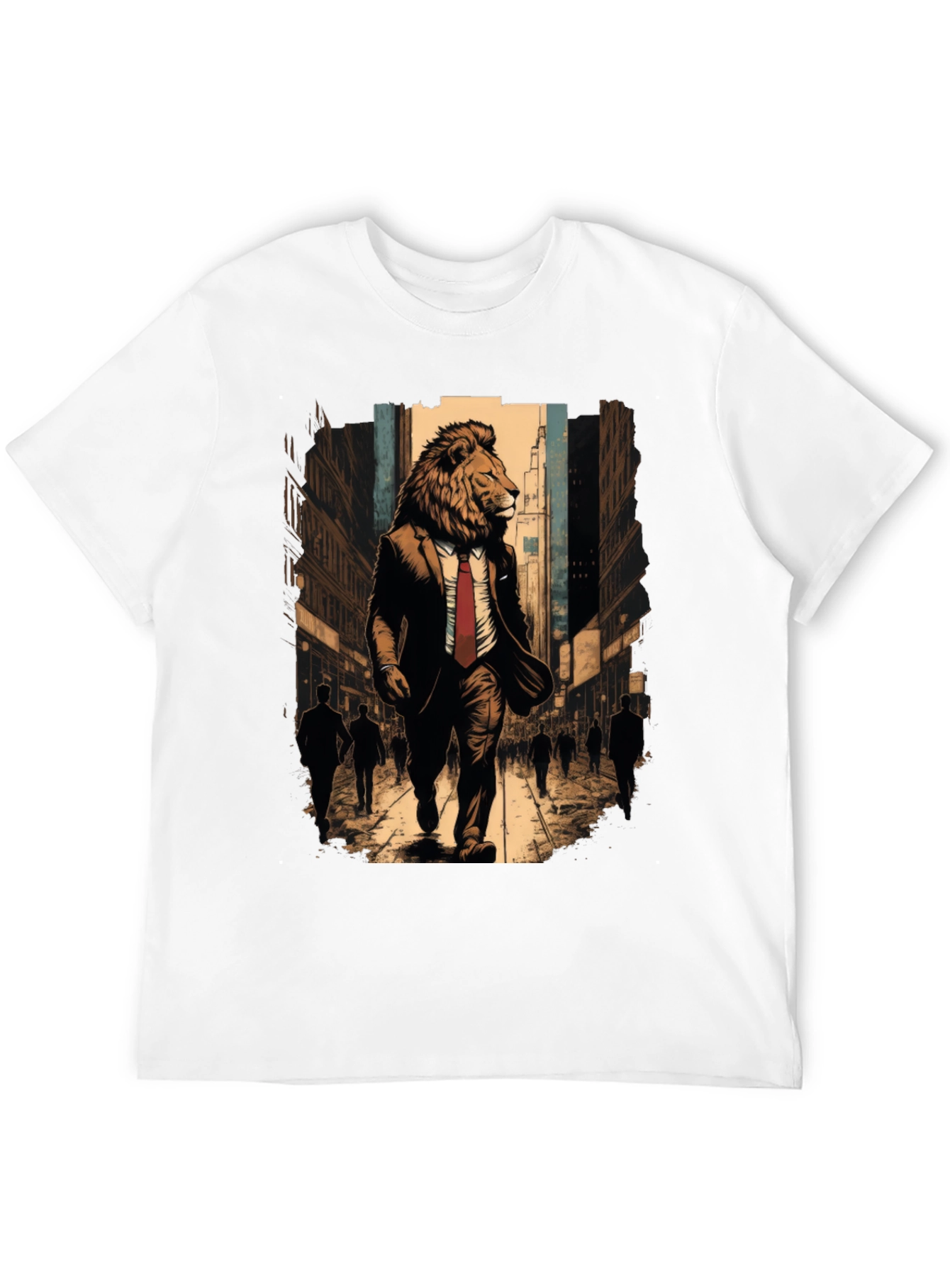 Lion in Suit Graphic Tee - Urban Style