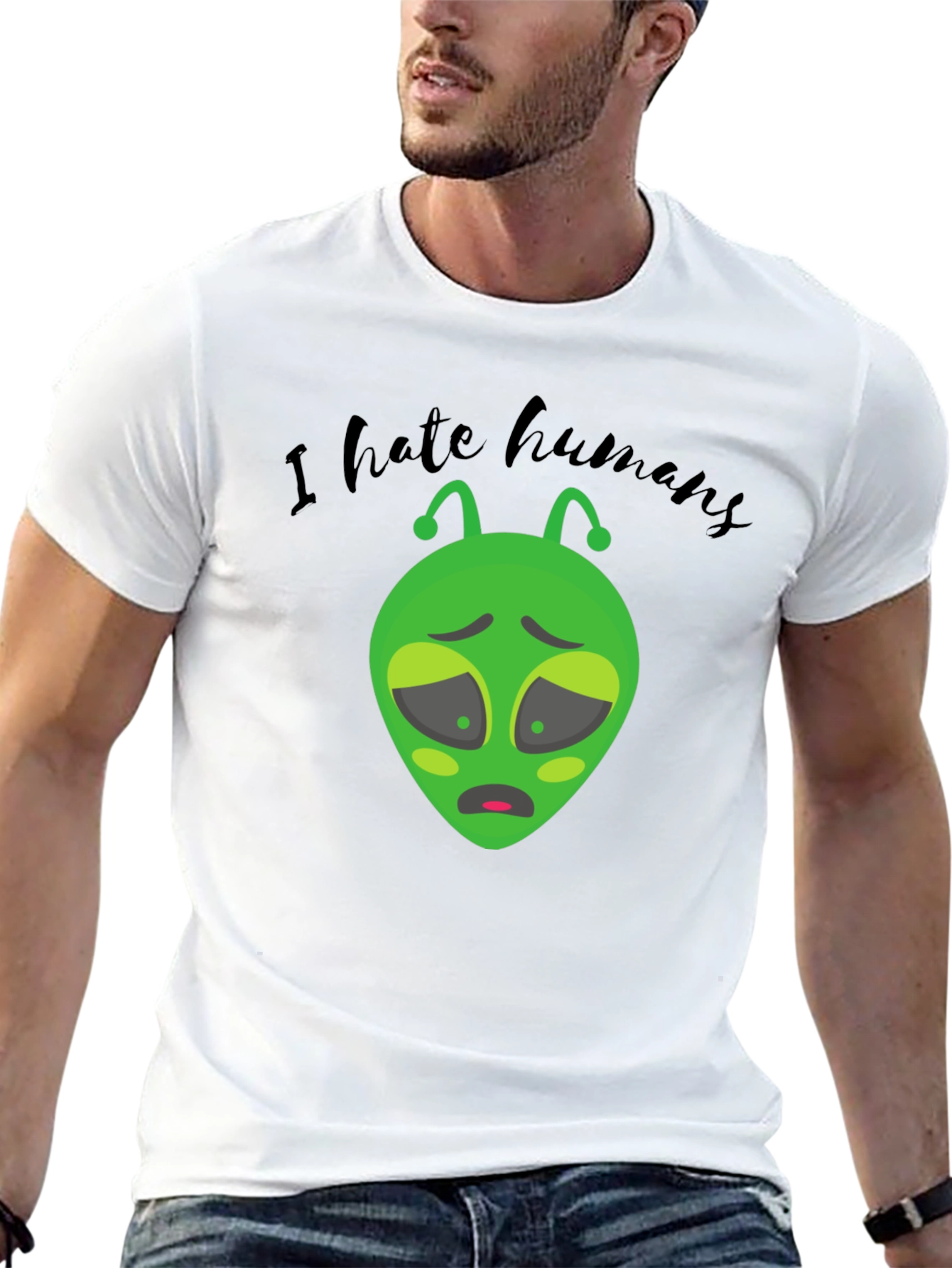 I Hate Humans Alien Graphic T-Shirt
