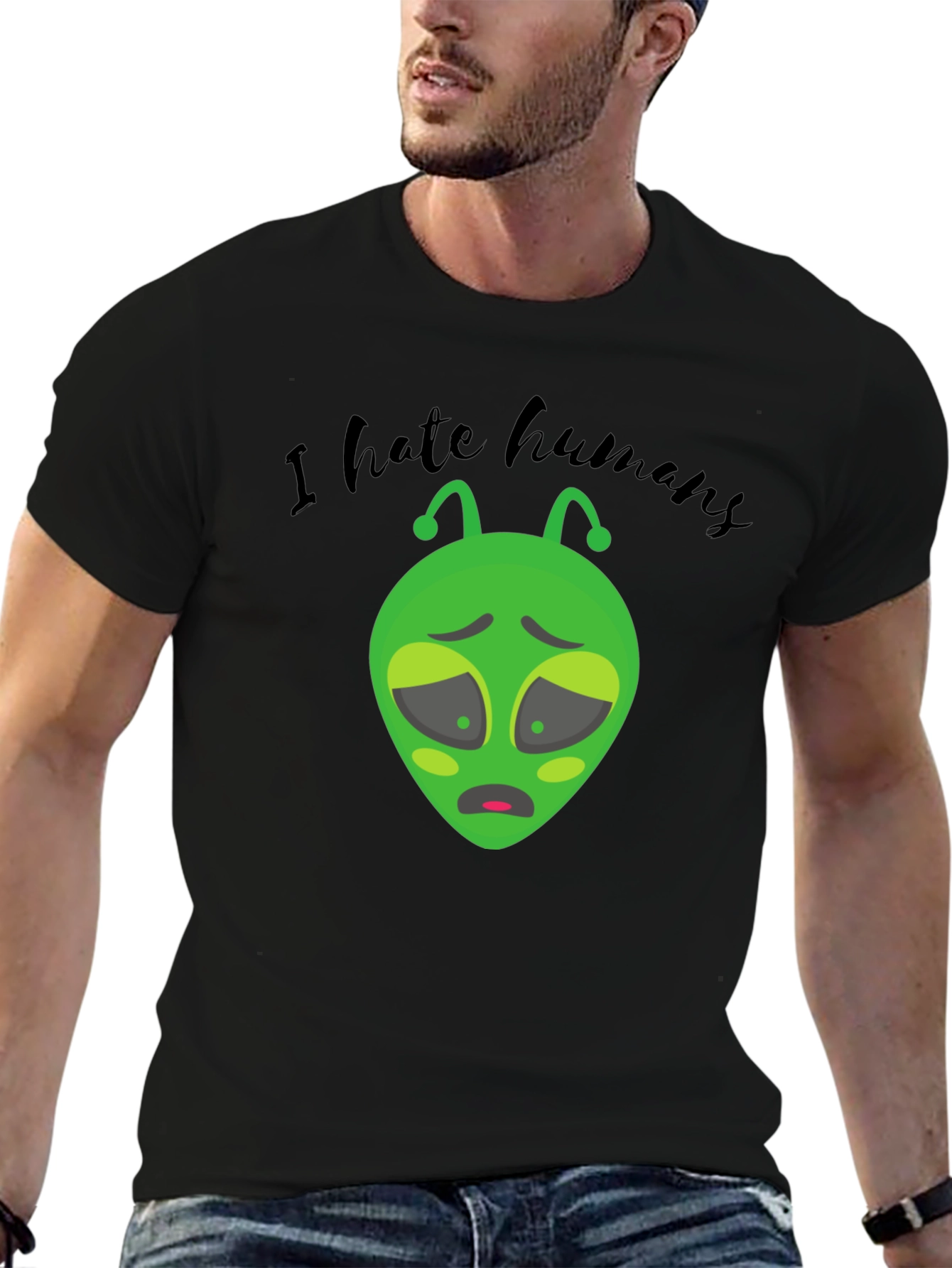 I Hate Humans Alien Graphic T-Shirt