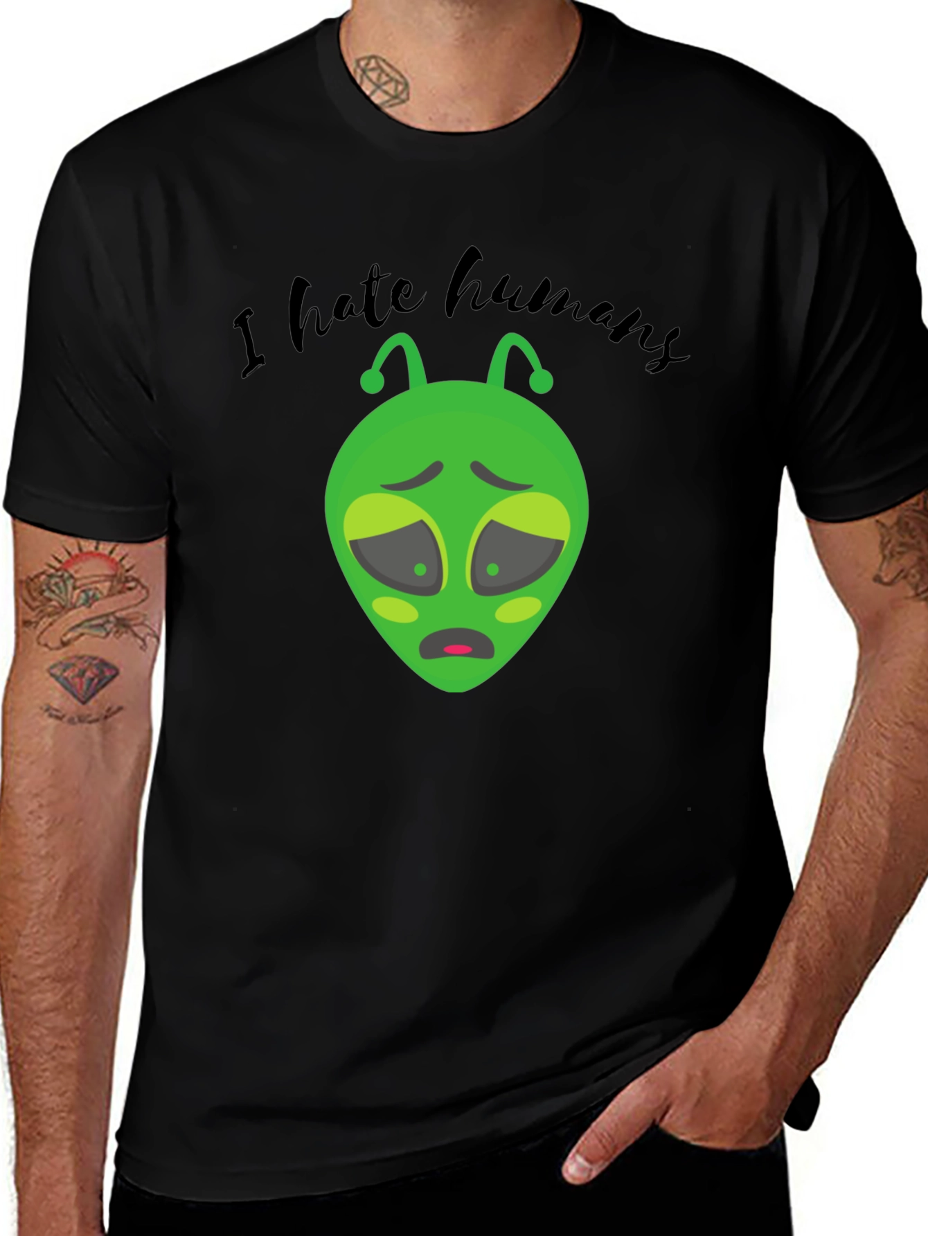 I Hate Humans Alien Graphic T-Shirt
