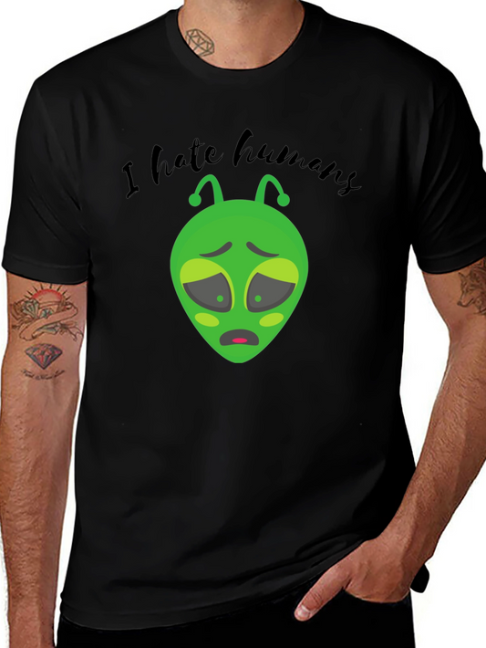I Hate Humans Alien Graphic T-Shirt