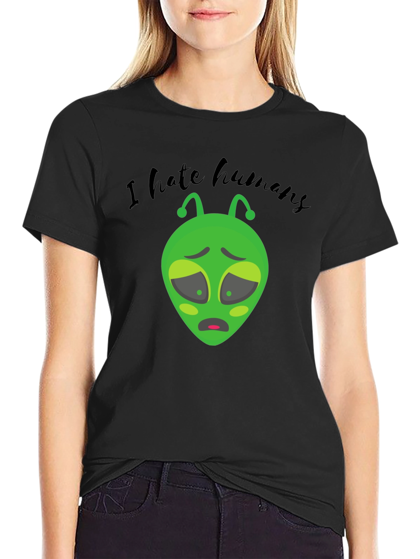 I Hate Humans Alien Graphic T-Shirt
