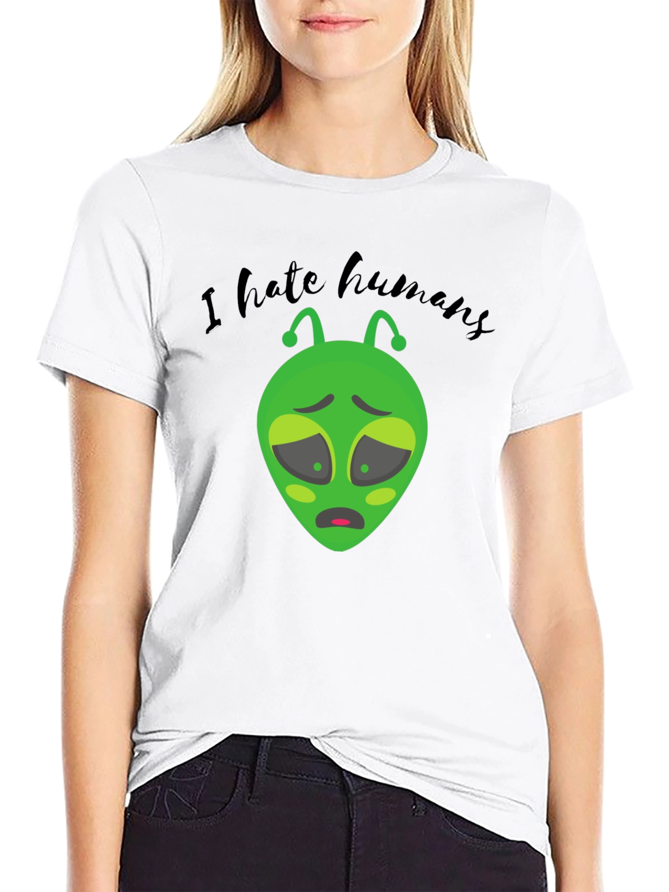 I Hate Humans Alien Graphic T-Shirt