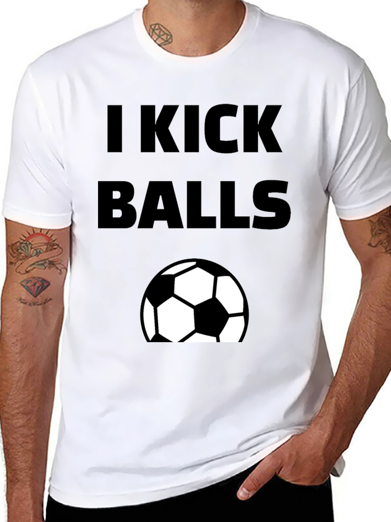 I Kick Balls Graphic T-Shirt - Soccer Fan Tee